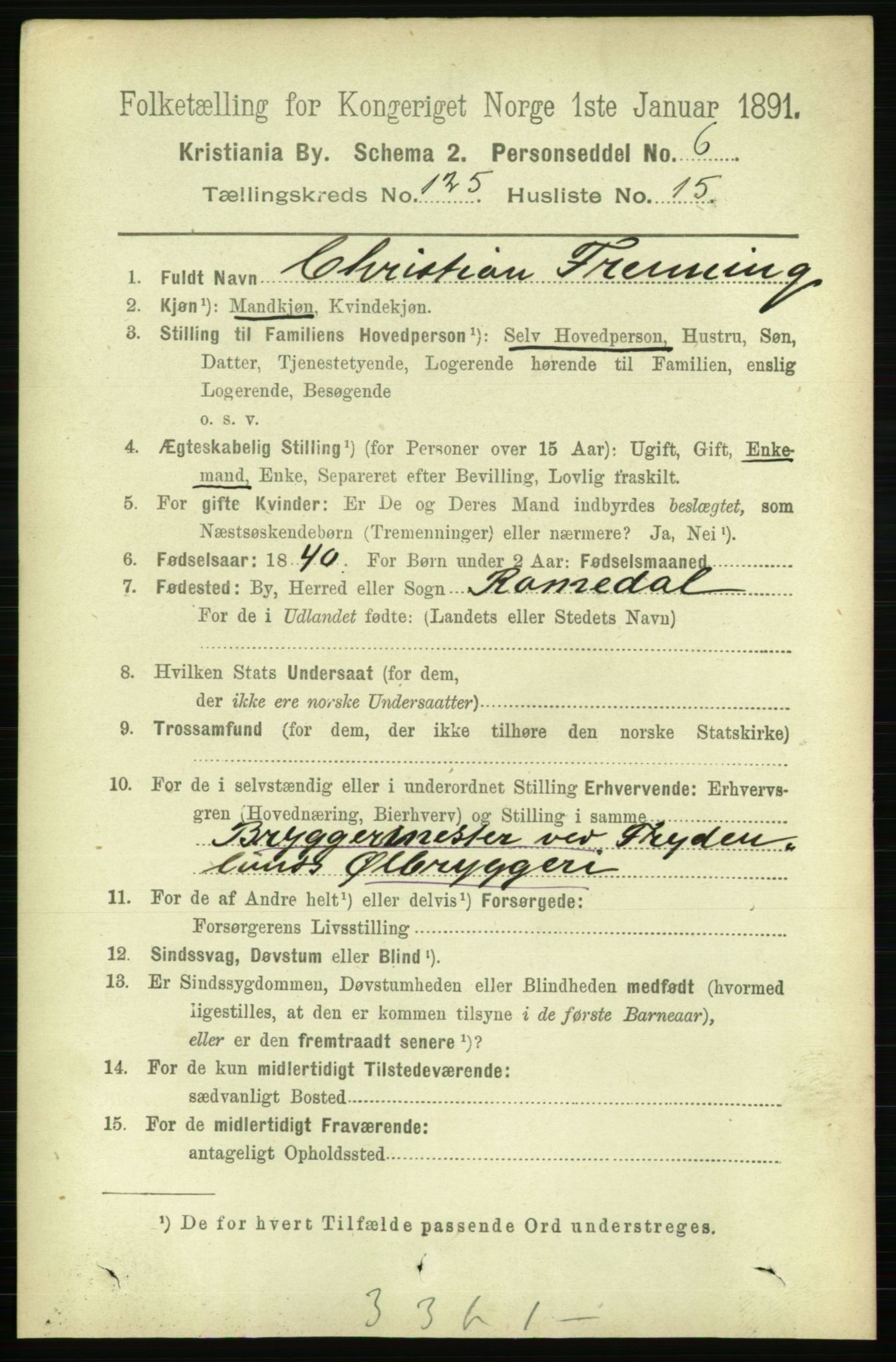 RA, 1891 census for 0301 Kristiania, 1891, p. 67082