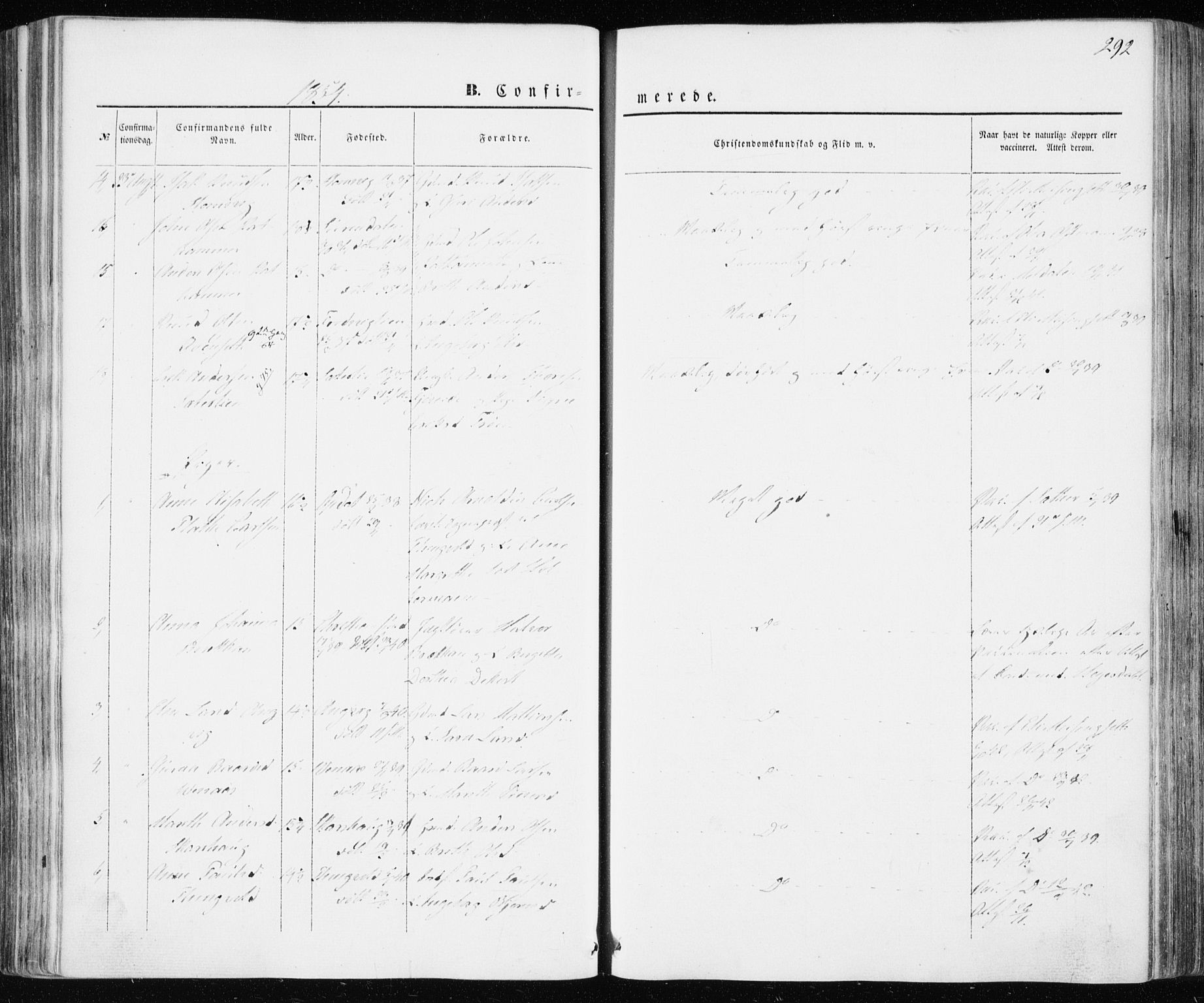 Ministerialprotokoller, klokkerbøker og fødselsregistre - Møre og Romsdal, AV/SAT-A-1454/586/L0984: Parish register (official) no. 586A10, 1844-1856, p. 292