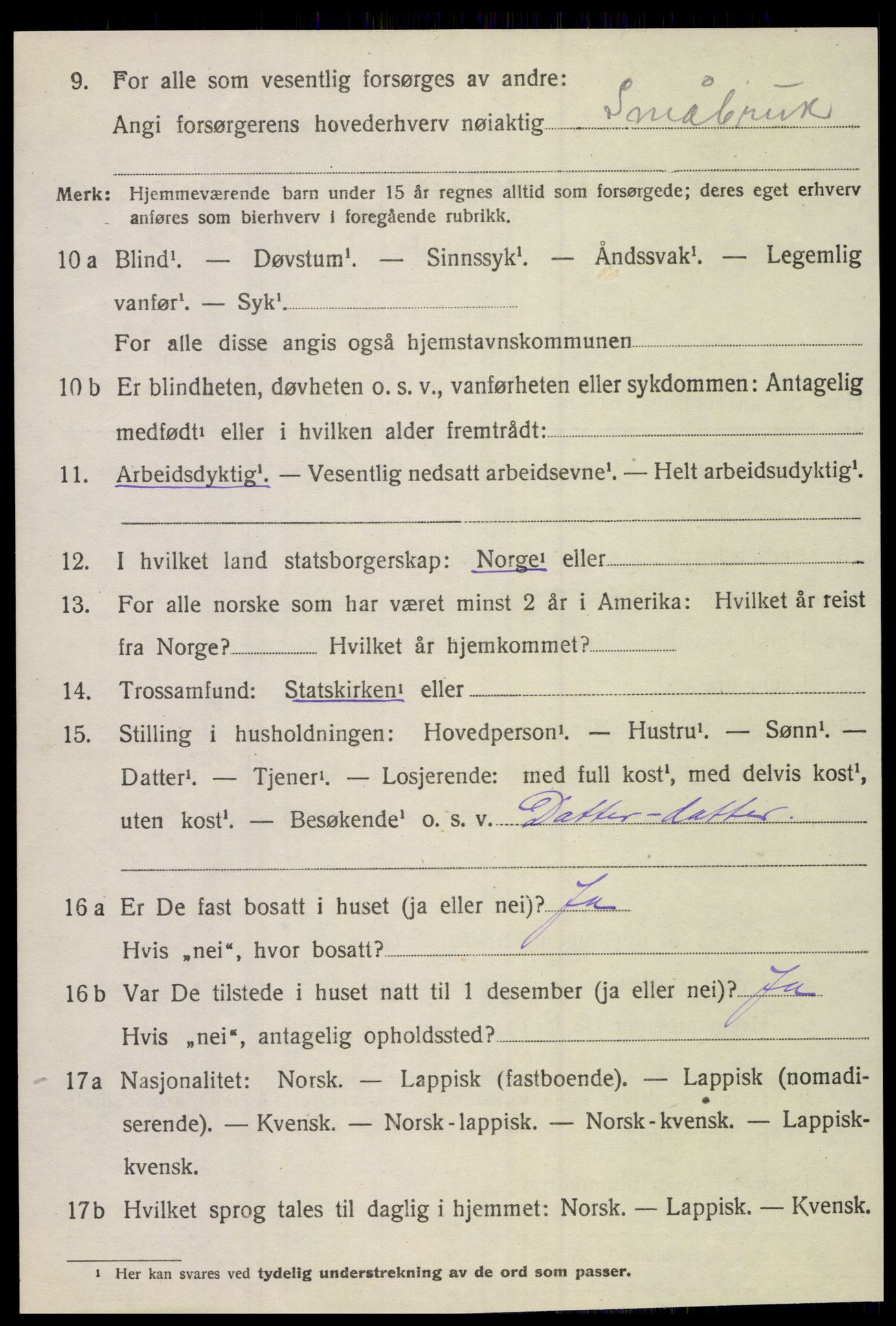 SAT, 1920 census for Lurøy, 1920, p. 5978