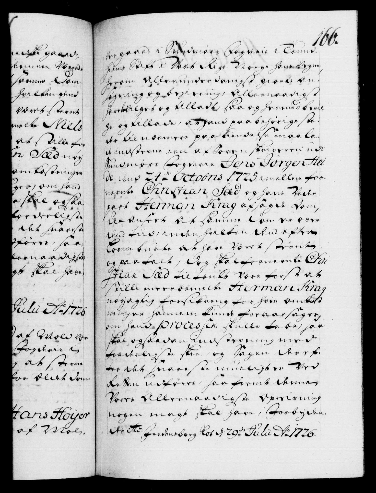Danske Kanselli 1572-1799, RA/EA-3023/F/Fc/Fca/Fcaa/L0025: Norske registre, 1726-1728, p. 166a