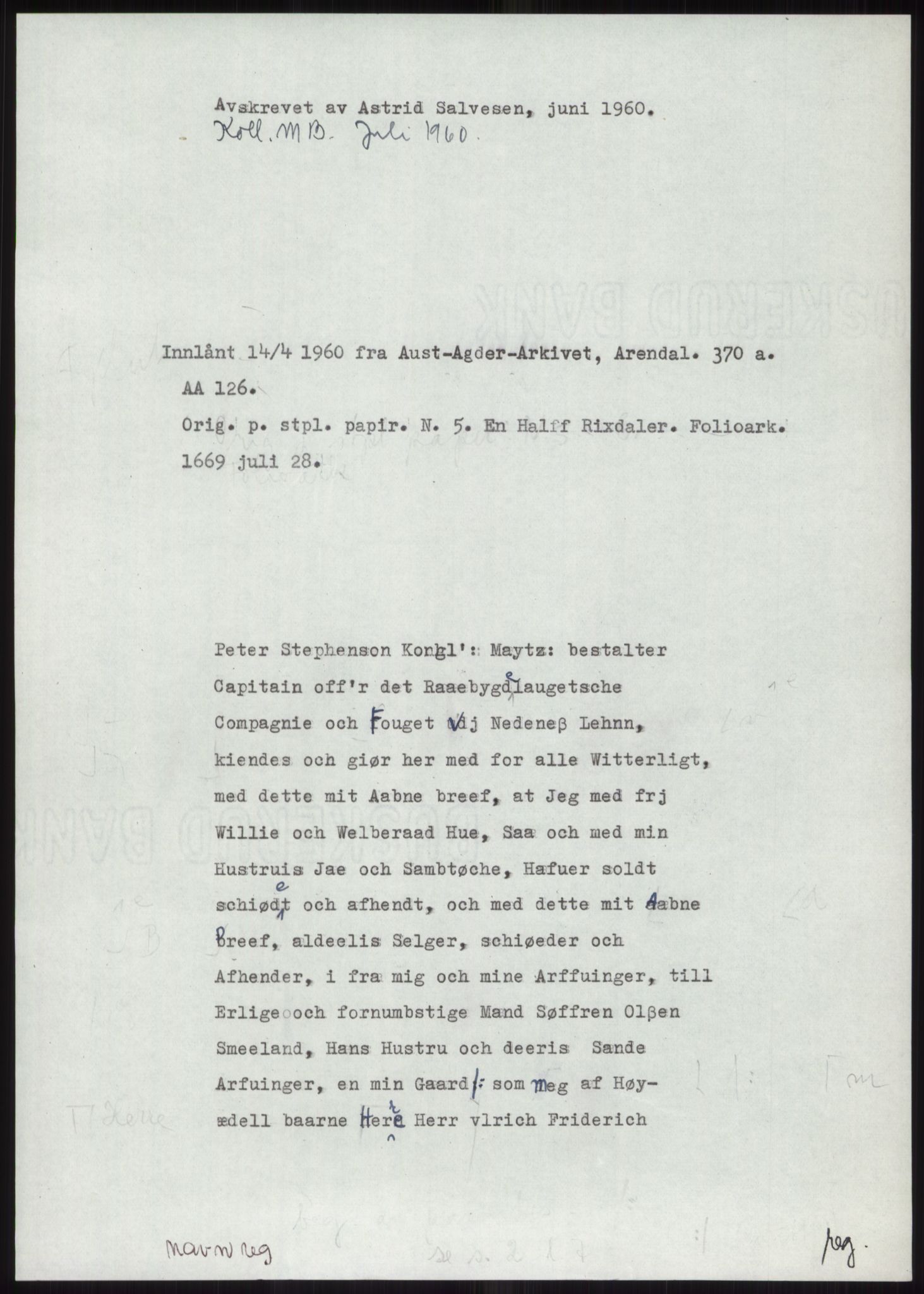 Samlinger til kildeutgivelse, Diplomavskriftsamlingen, RA/EA-4053/H/Ha, p. 1192