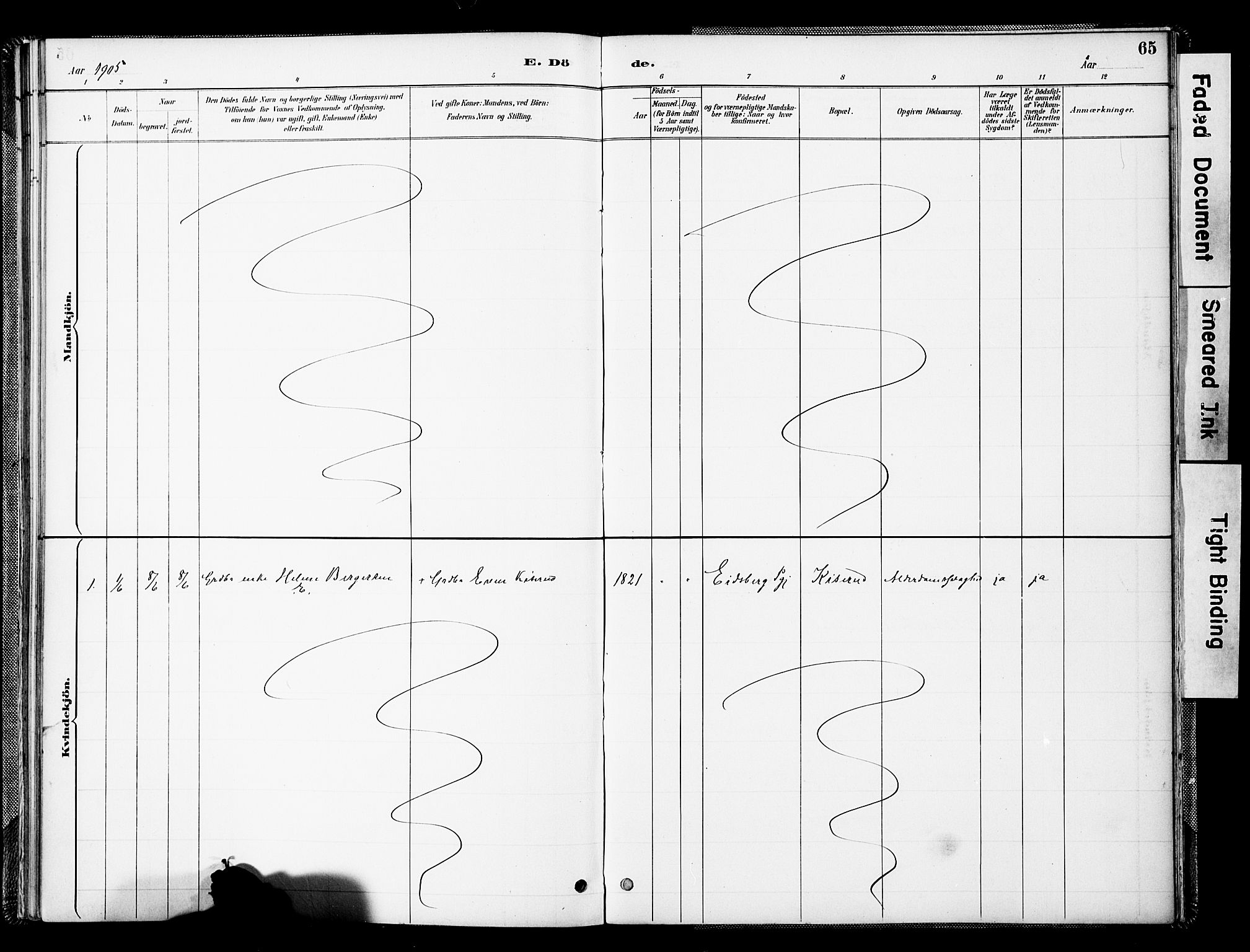 Spydeberg prestekontor Kirkebøker, AV/SAO-A-10924/F/Fc/L0001: Parish register (official) no. III 1, 1886-1907, p. 65