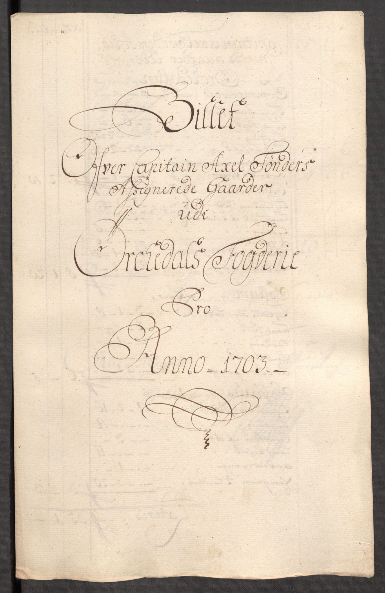 Rentekammeret inntil 1814, Reviderte regnskaper, Fogderegnskap, AV/RA-EA-4092/R60/L3953: Fogderegnskap Orkdal og Gauldal, 1703, p. 197