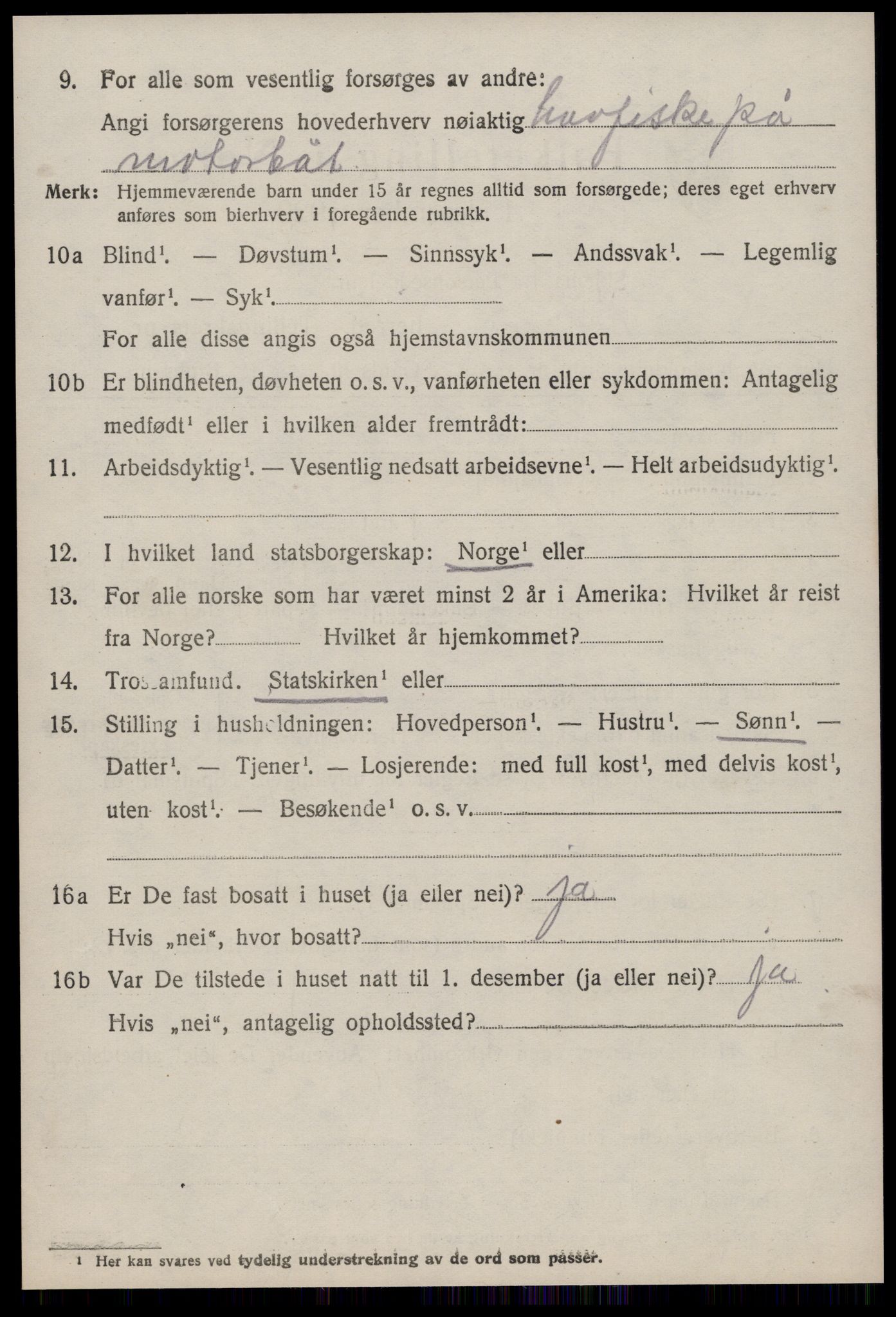 SAT, 1920 census for Aukra, 1920, p. 3188