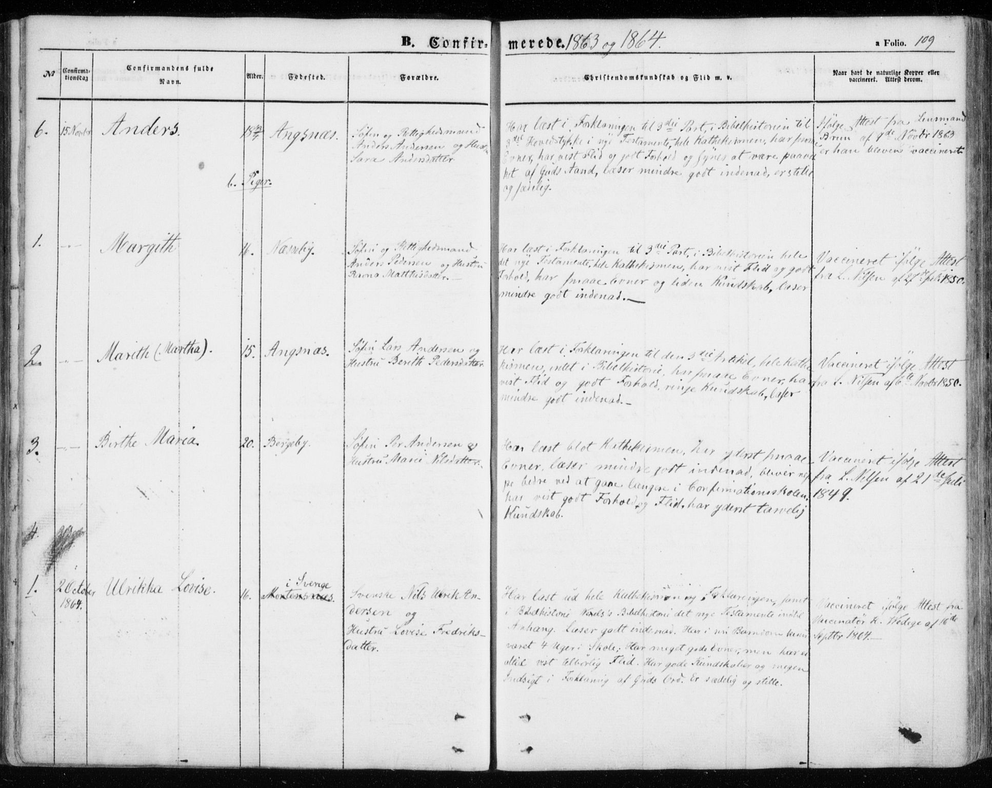 Nesseby sokneprestkontor, SATØ/S-1330/H/Ha/L0002kirke: Parish register (official) no. 2, 1856-1864, p. 109