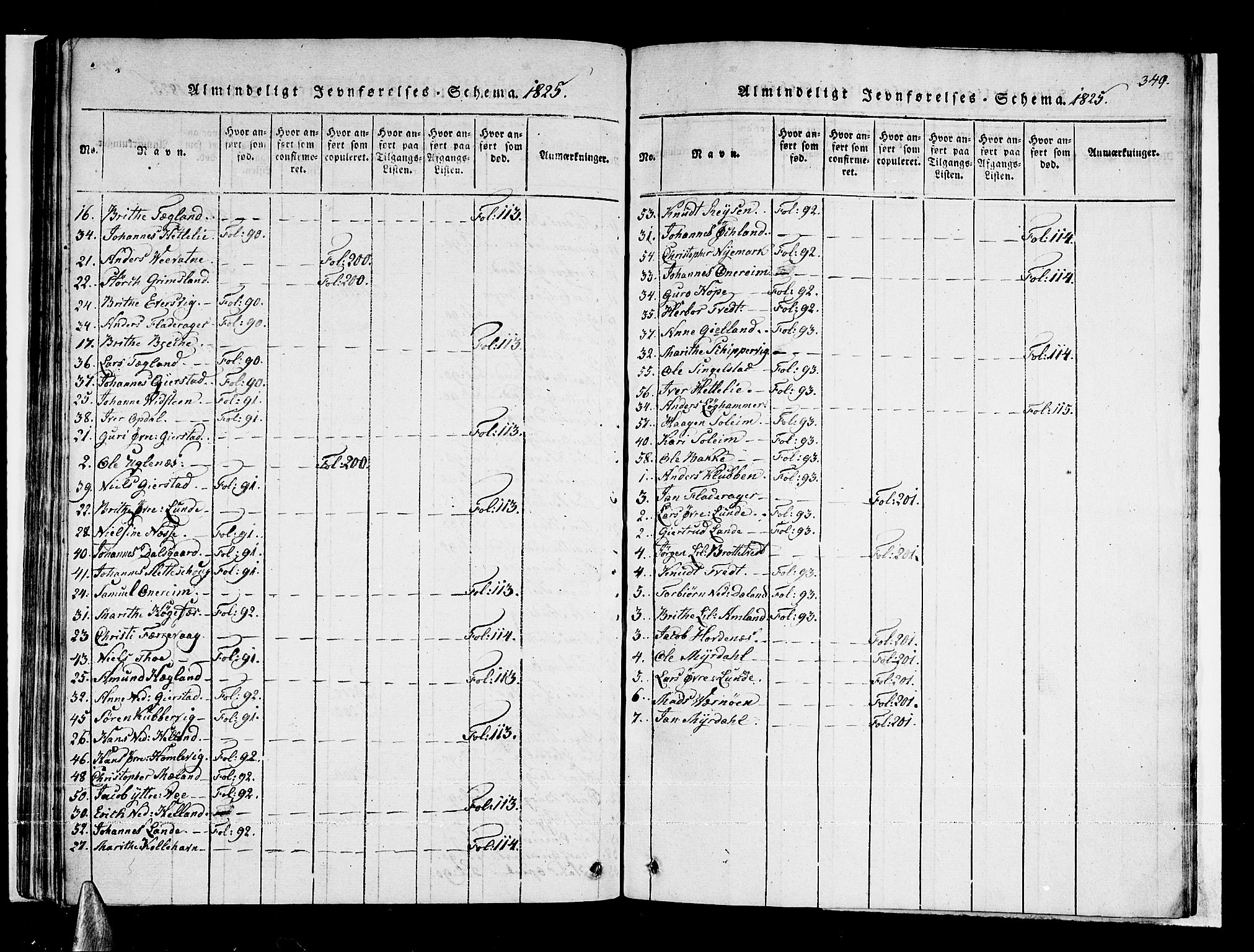 Tysnes sokneprestembete, AV/SAB-A-78601/H/Haa: Parish register (official) no. A 7, 1816-1826, p. 349