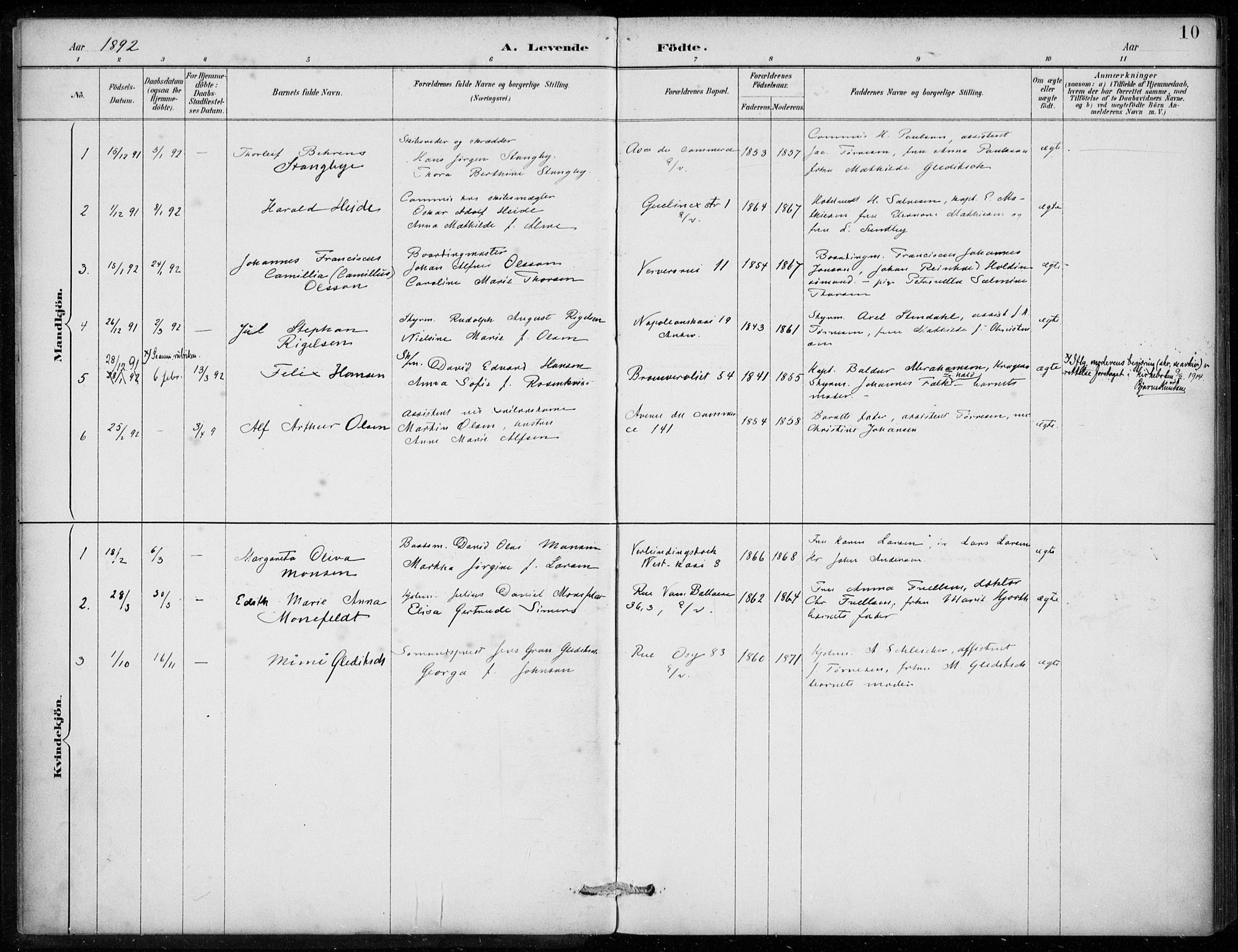 Den norske sjømannsmisjon i utlandet/Antwerpen, SAB/SAB/PA-0105/H/Ha/L0002: Parish register (official) no. A 2, 1887-1913, p. 10