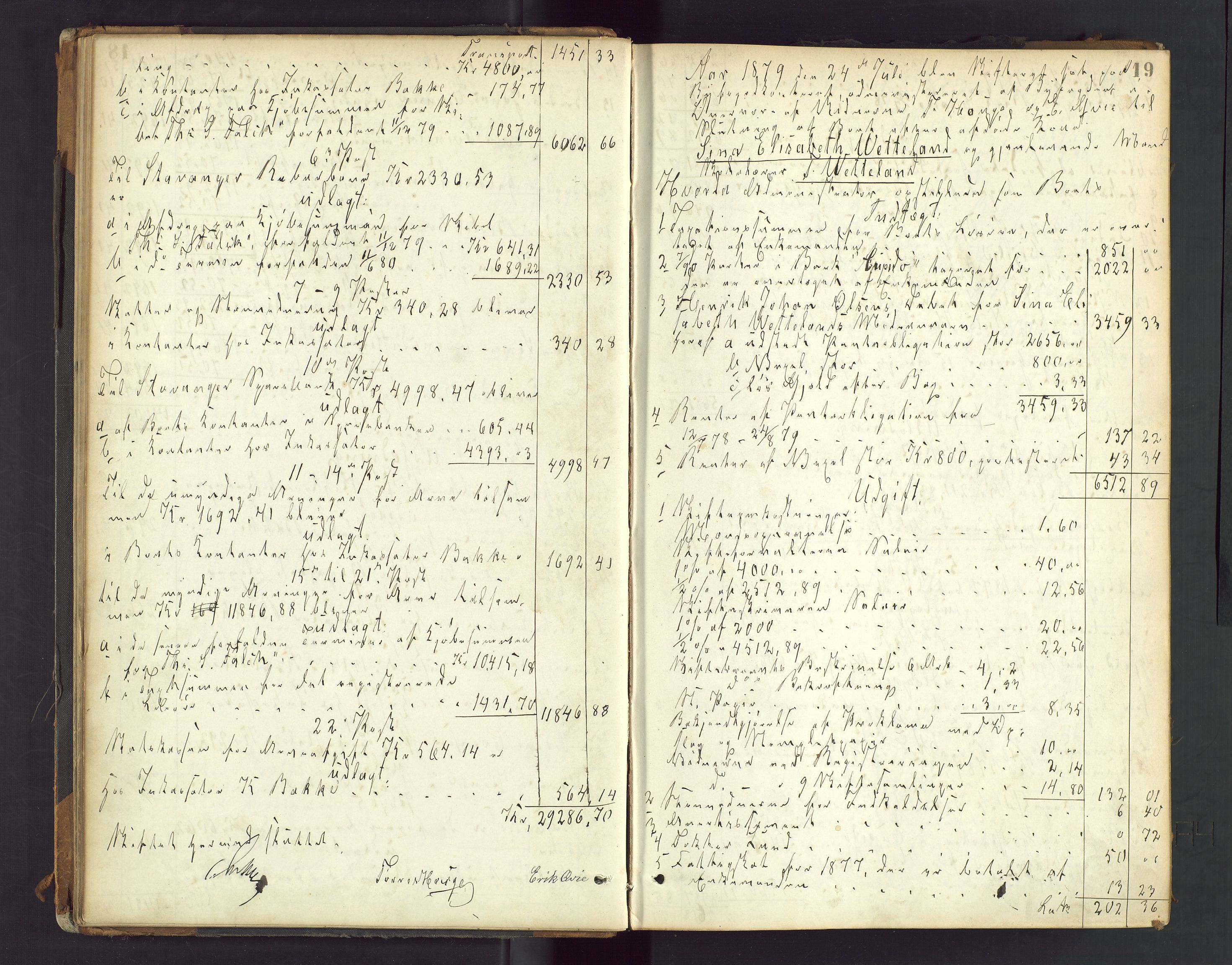 Stavanger byfogd, AV/SAST-A-101408/001/5/50/503BD/L0003: Skifteutlodningsprotokoll, 1878-1885, p. 19