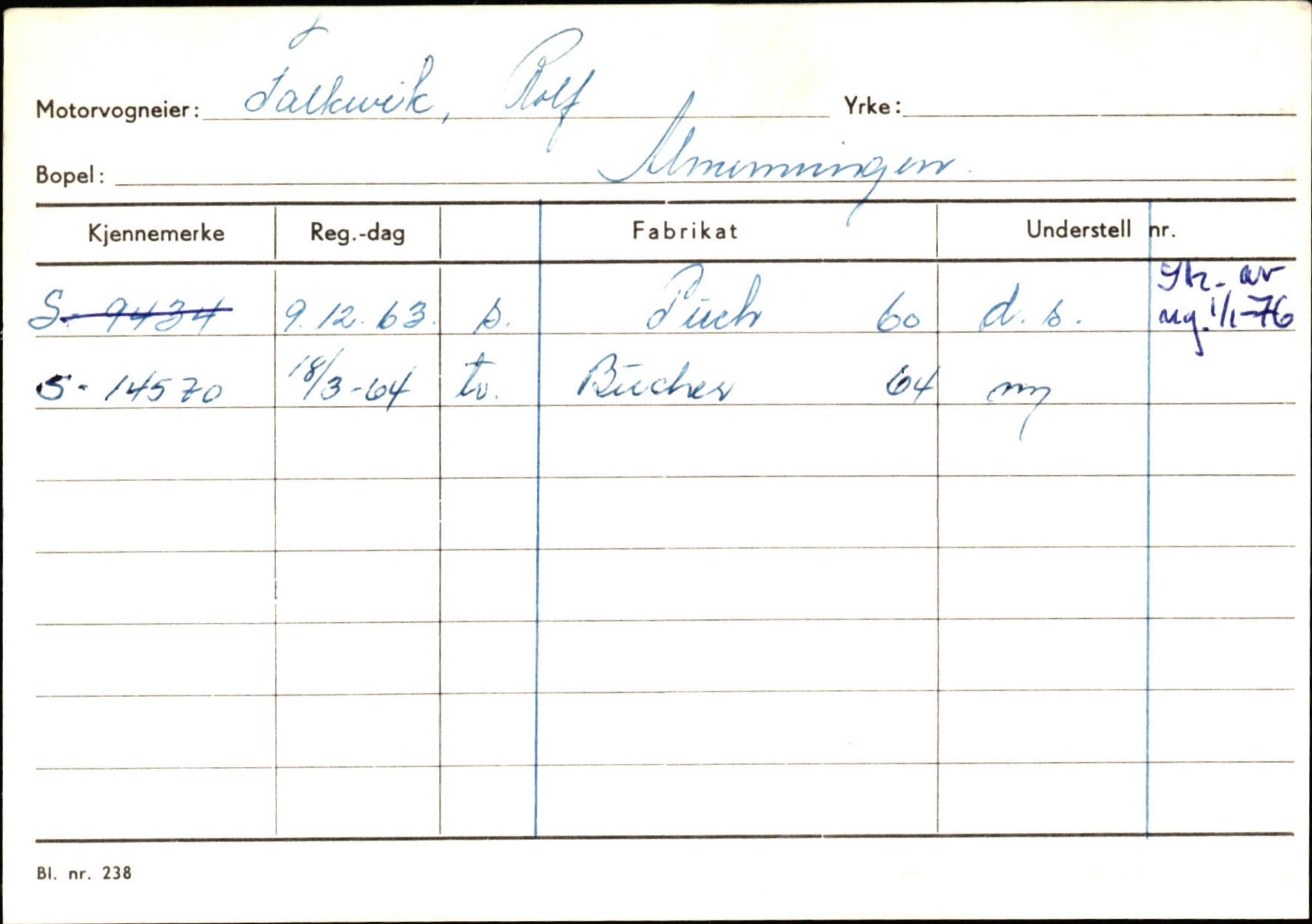 Statens vegvesen, Sogn og Fjordane vegkontor, AV/SAB-A-5301/4/F/L0144: Registerkort Vågsøy A-R, 1945-1975, p. 524