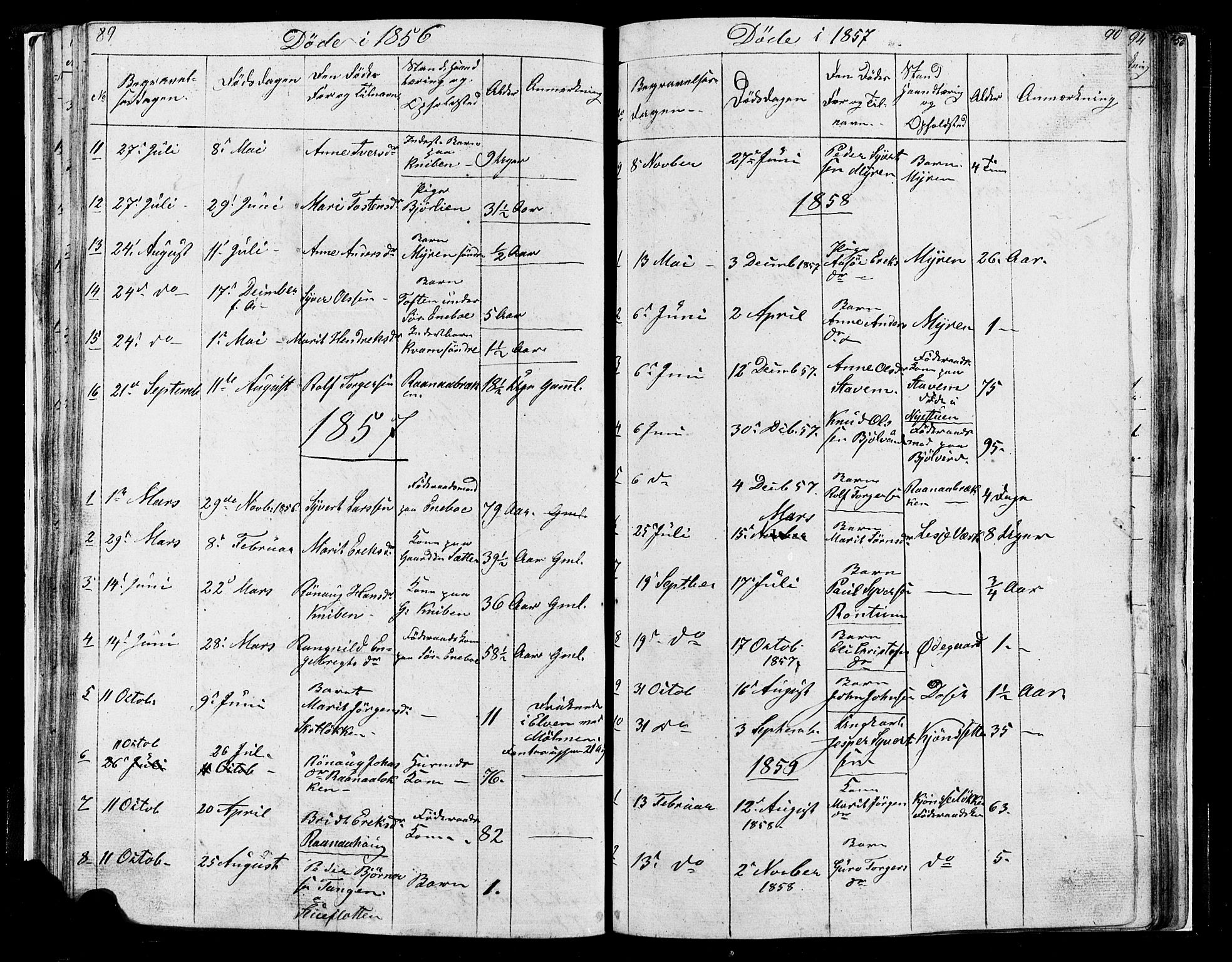 Lesja prestekontor, SAH/PREST-068/H/Ha/Hab/L0004: Parish register (copy) no. 4, 1842-1871, p. 89-90