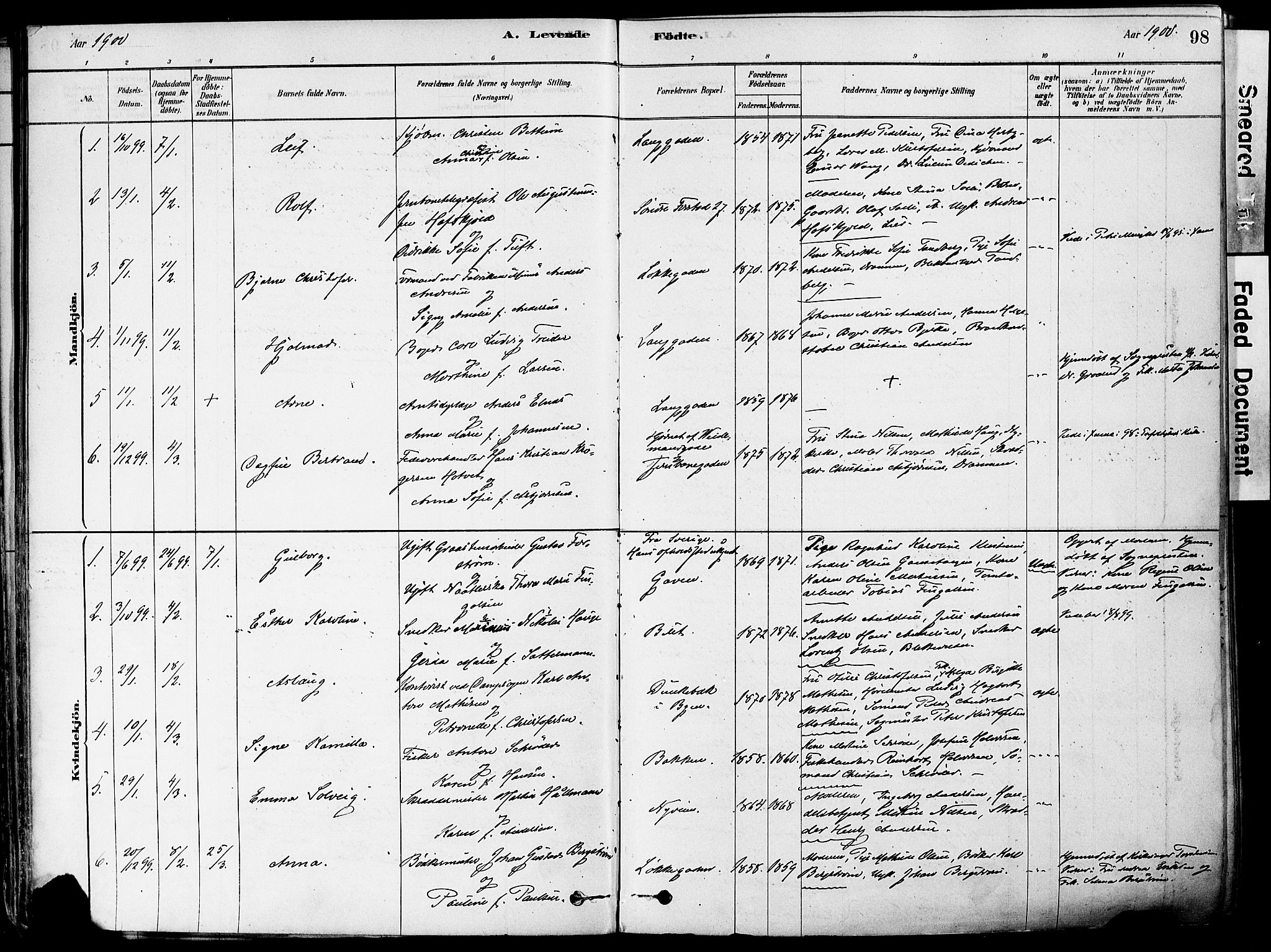 Holmestrand kirkebøker, AV/SAKO-A-346/F/Fa/L0004: Parish register (official) no. 4, 1880-1901, p. 98