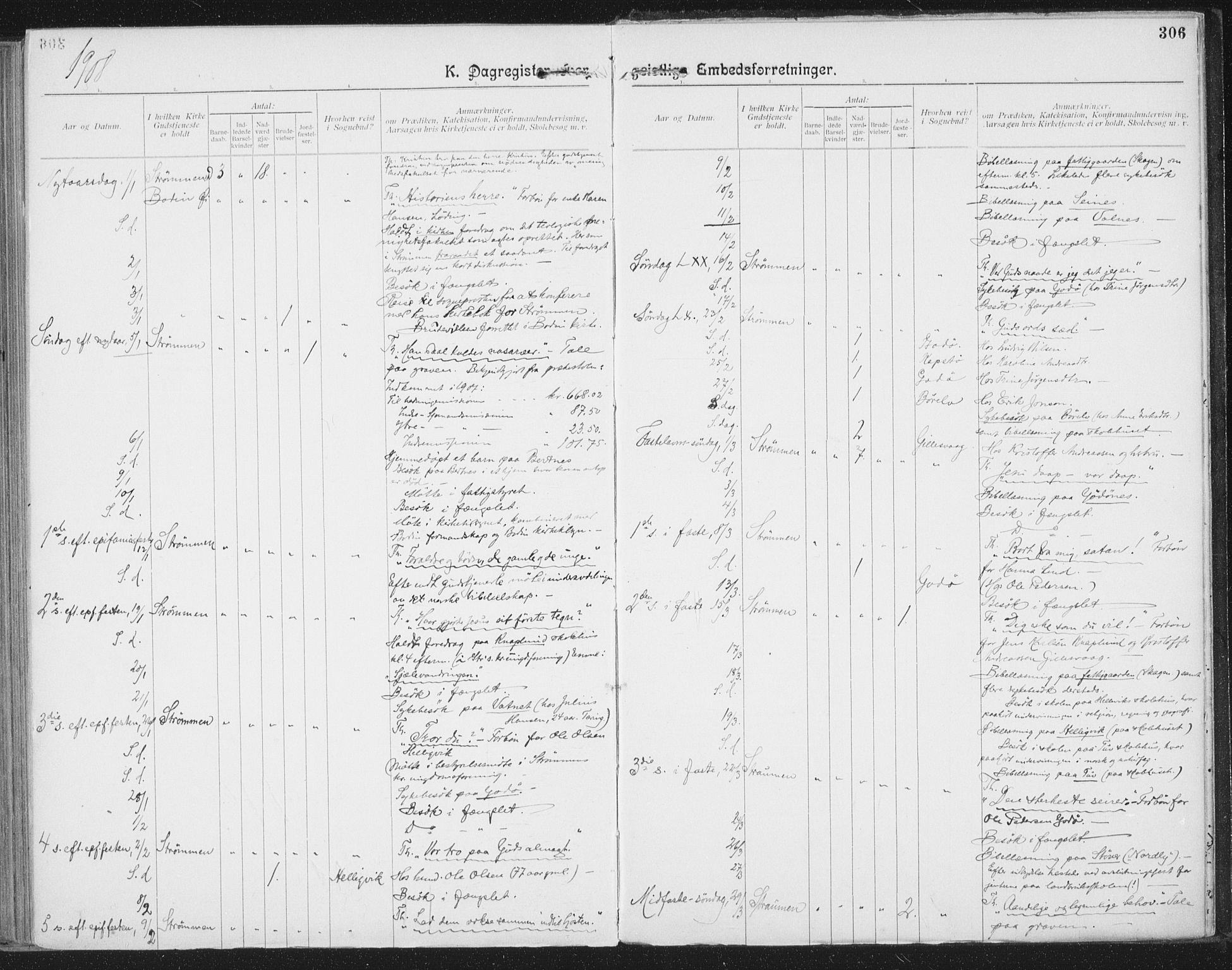 Ministerialprotokoller, klokkerbøker og fødselsregistre - Nordland, SAT/A-1459/804/L0081: Parish register (official) no. 804A02, 1901-1915, p. 306