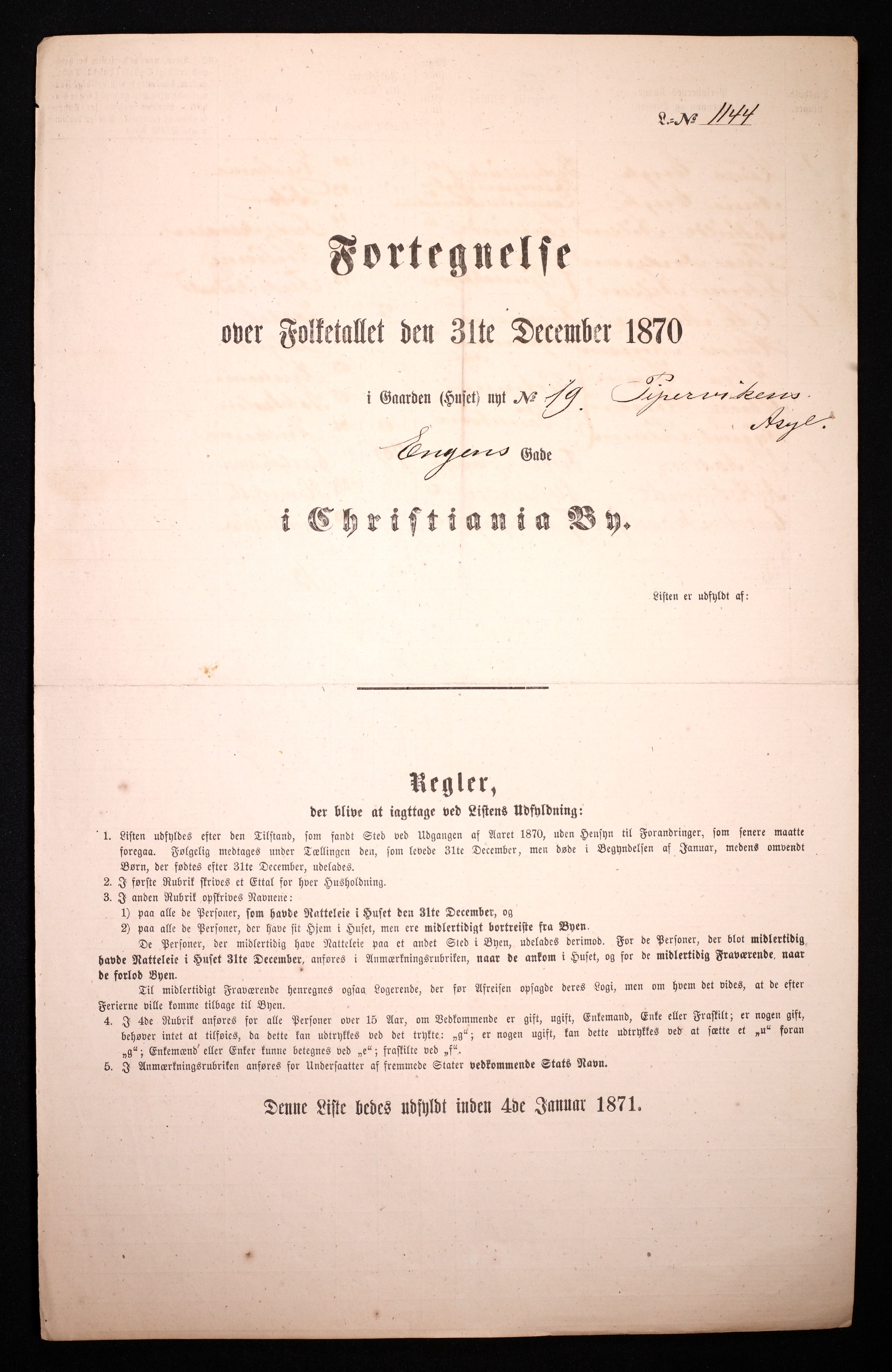 RA, 1870 census for 0301 Kristiania, 1870, p. 899