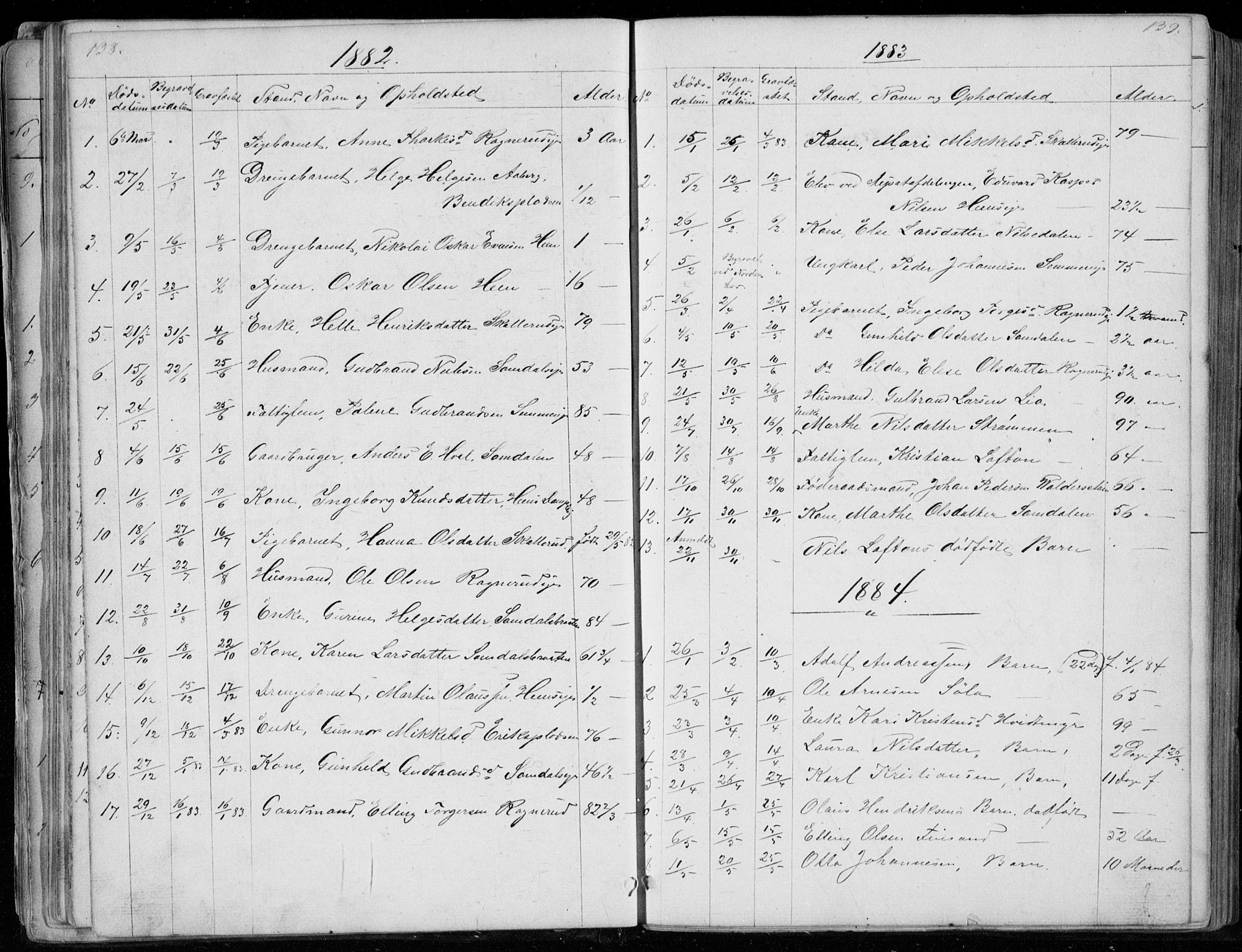 Ådal kirkebøker, AV/SAKO-A-248/G/Gc/L0001: Parish register (copy) no. III 1, 1862-1898, p. 138-139