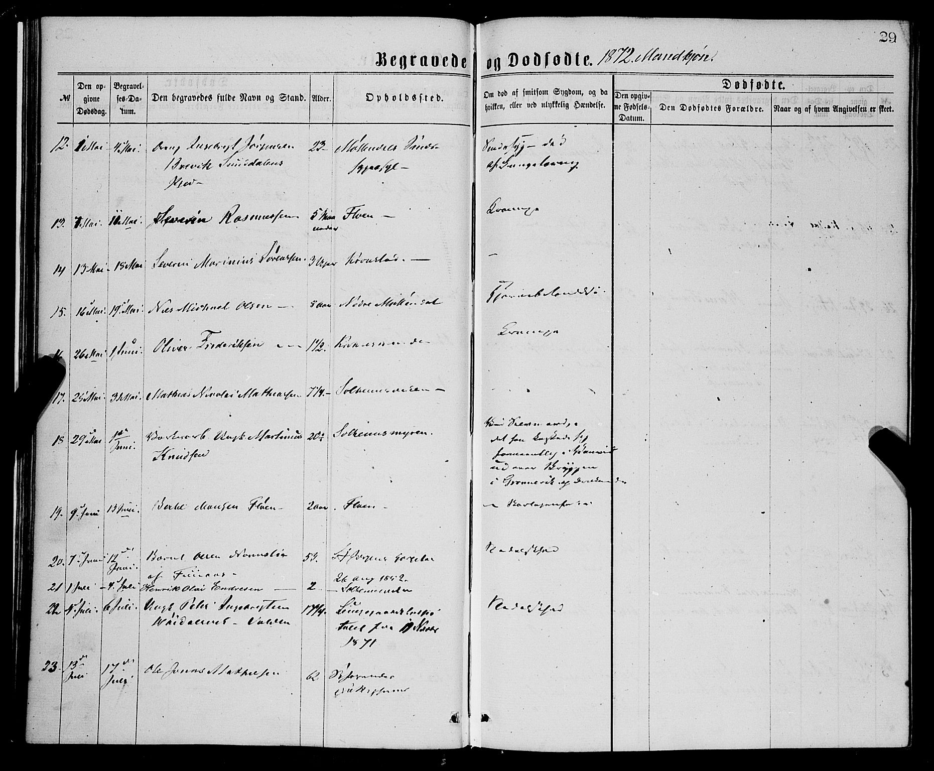 St. Jørgens hospital og Årstad sokneprestembete, AV/SAB-A-99934: Parish register (official) no. A 11, 1864-1886, p. 29