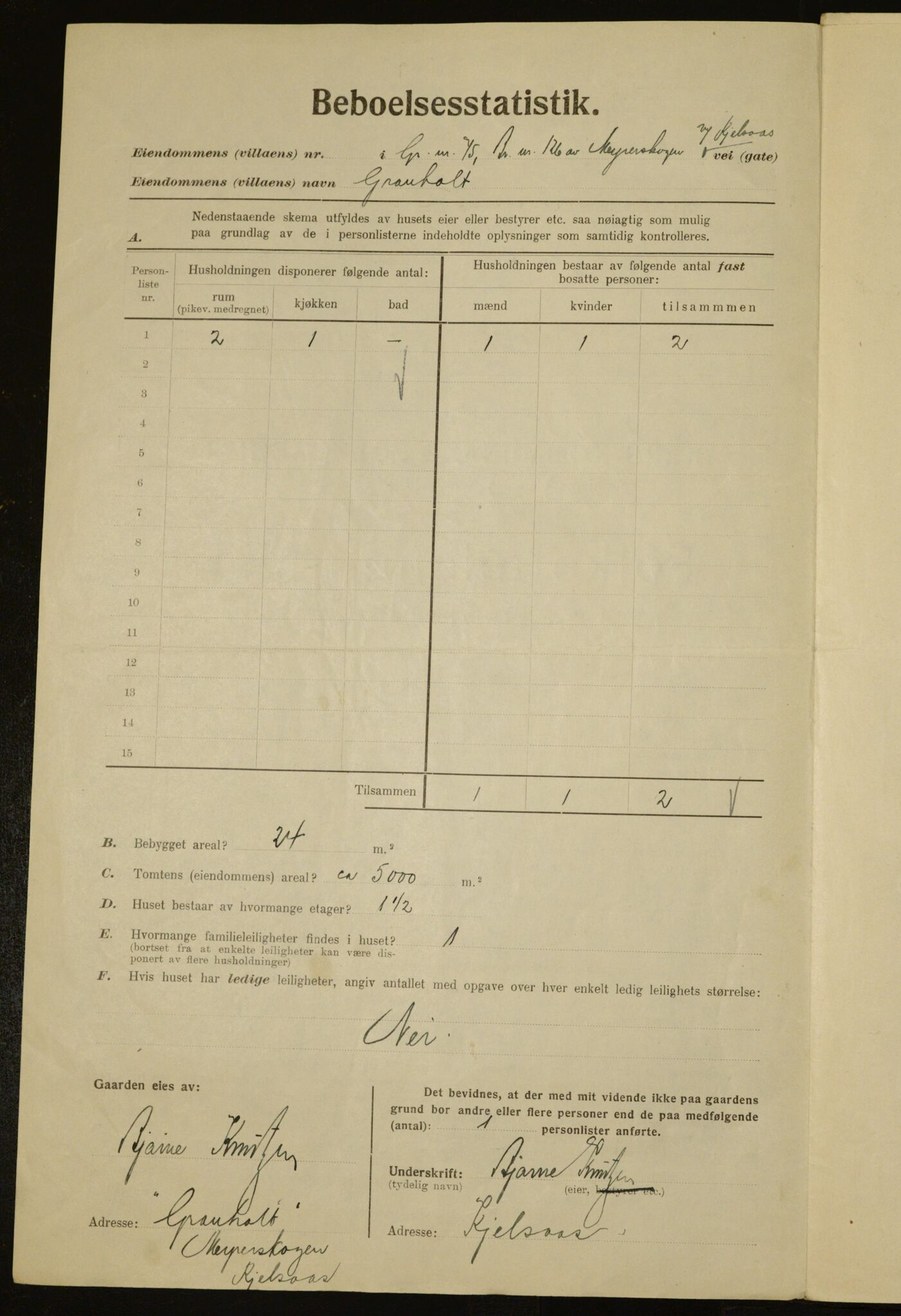 , Municipal Census 1923 for Aker, 1923, p. 7417