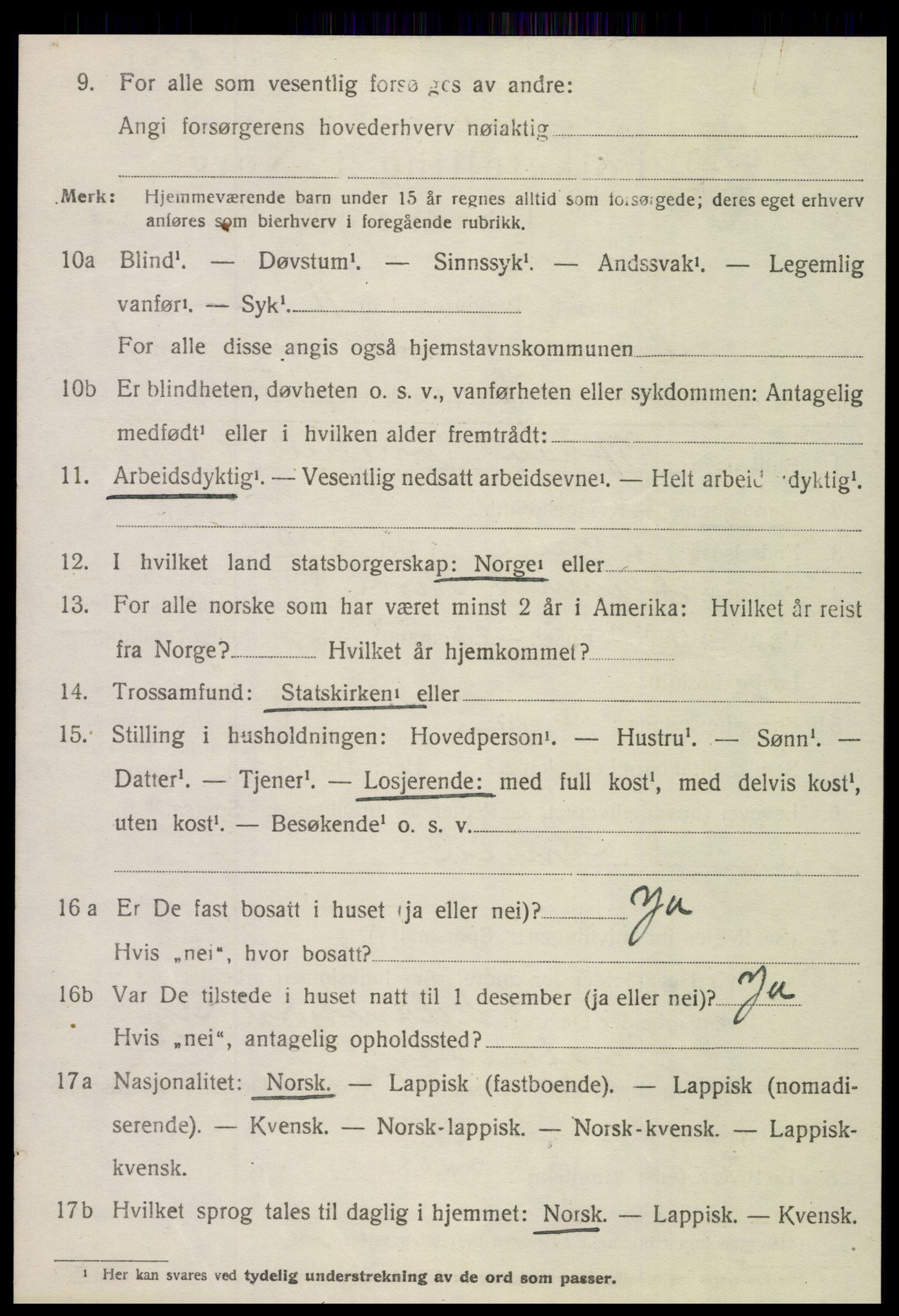 SAT, 1920 census for Meløy, 1920, p. 6646