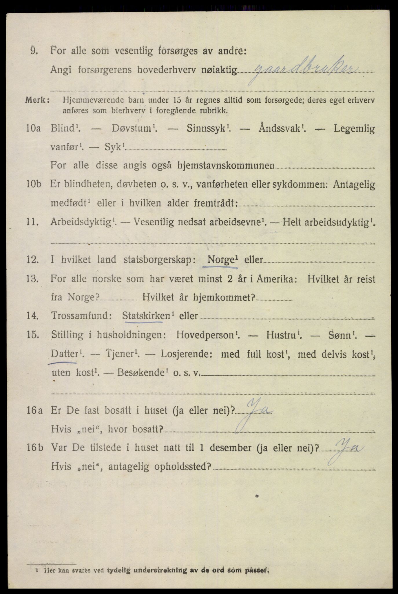 SAK, 1920 census for Eide, 1920, p. 951