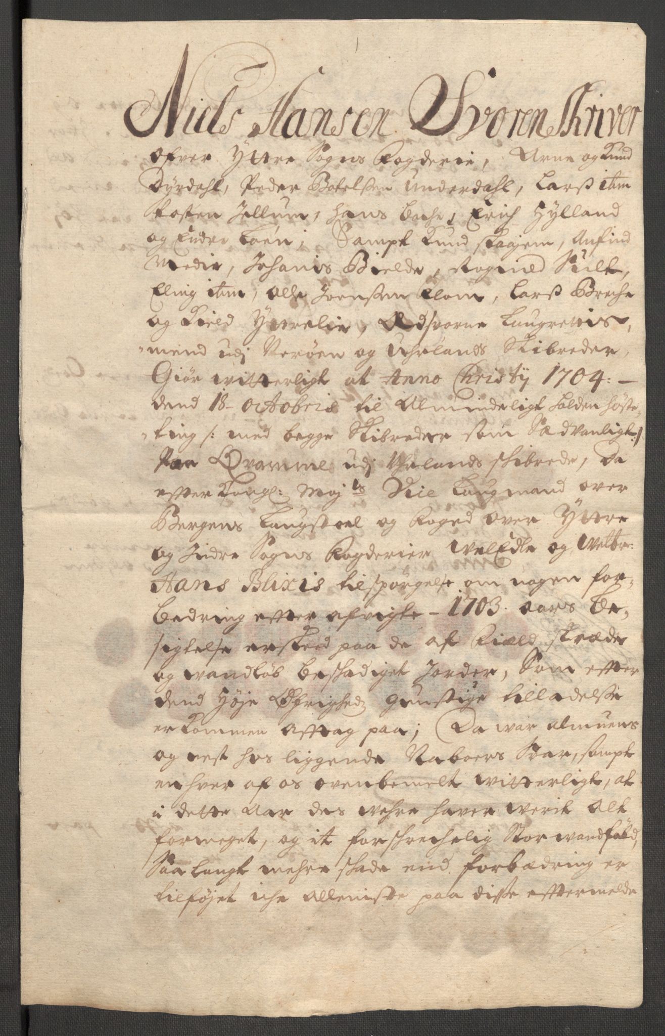 Rentekammeret inntil 1814, Reviderte regnskaper, Fogderegnskap, AV/RA-EA-4092/R52/L3313: Fogderegnskap Sogn, 1703-1704, p. 446