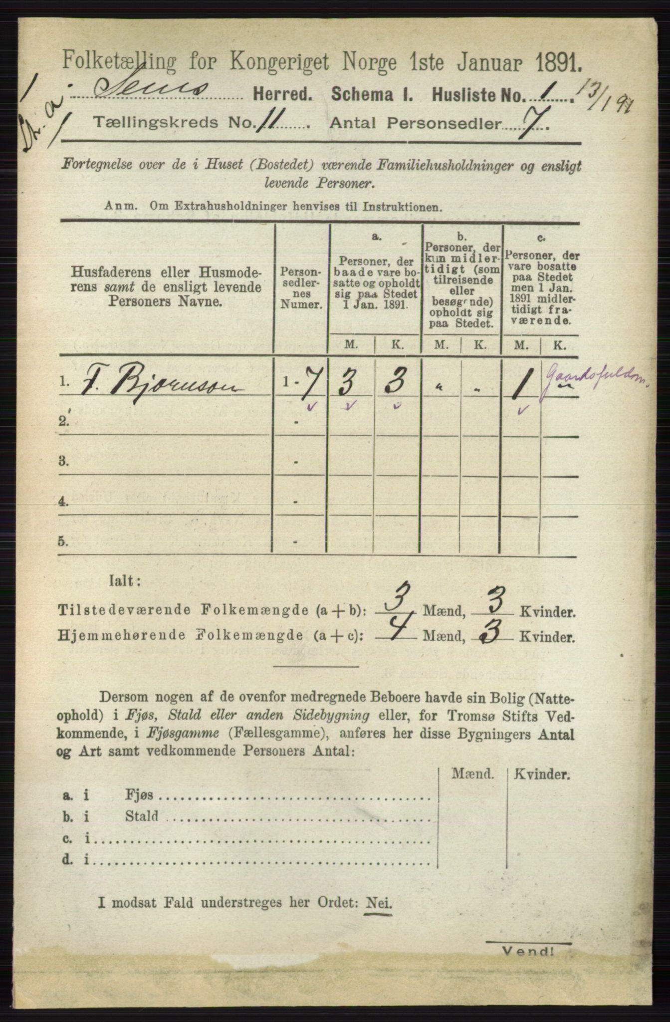 RA, 1891 census for 0721 Sem, 1891, p. 5315
