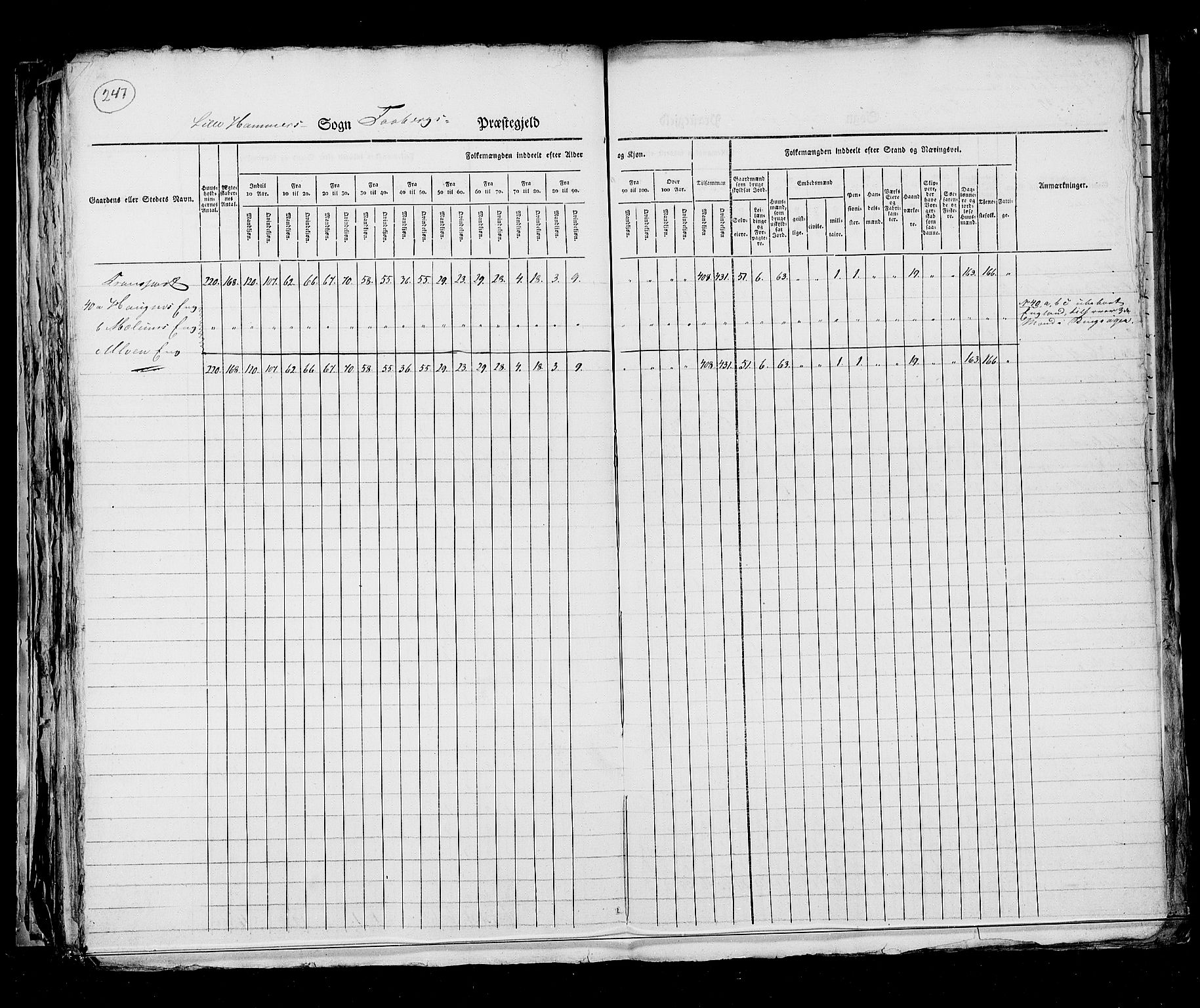 RA, Census 1825, vol. 6: Kristians amt, 1825, p. 247