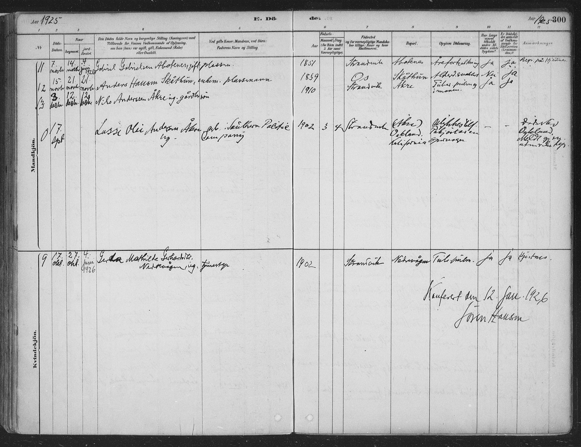 Fusa sokneprestembete, SAB/A-75401/H/Haa: Parish register (official) no. D 1, 1880-1938, p. 300