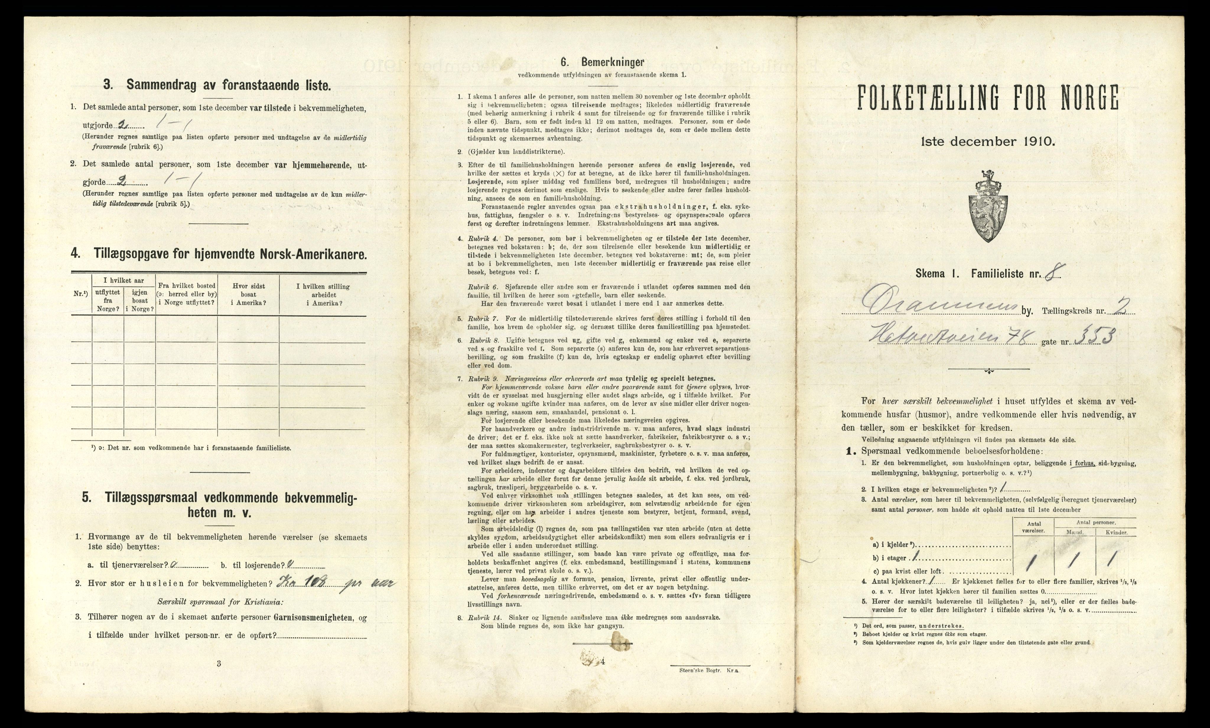 RA, 1910 census for Drammen, 1910, p. 996