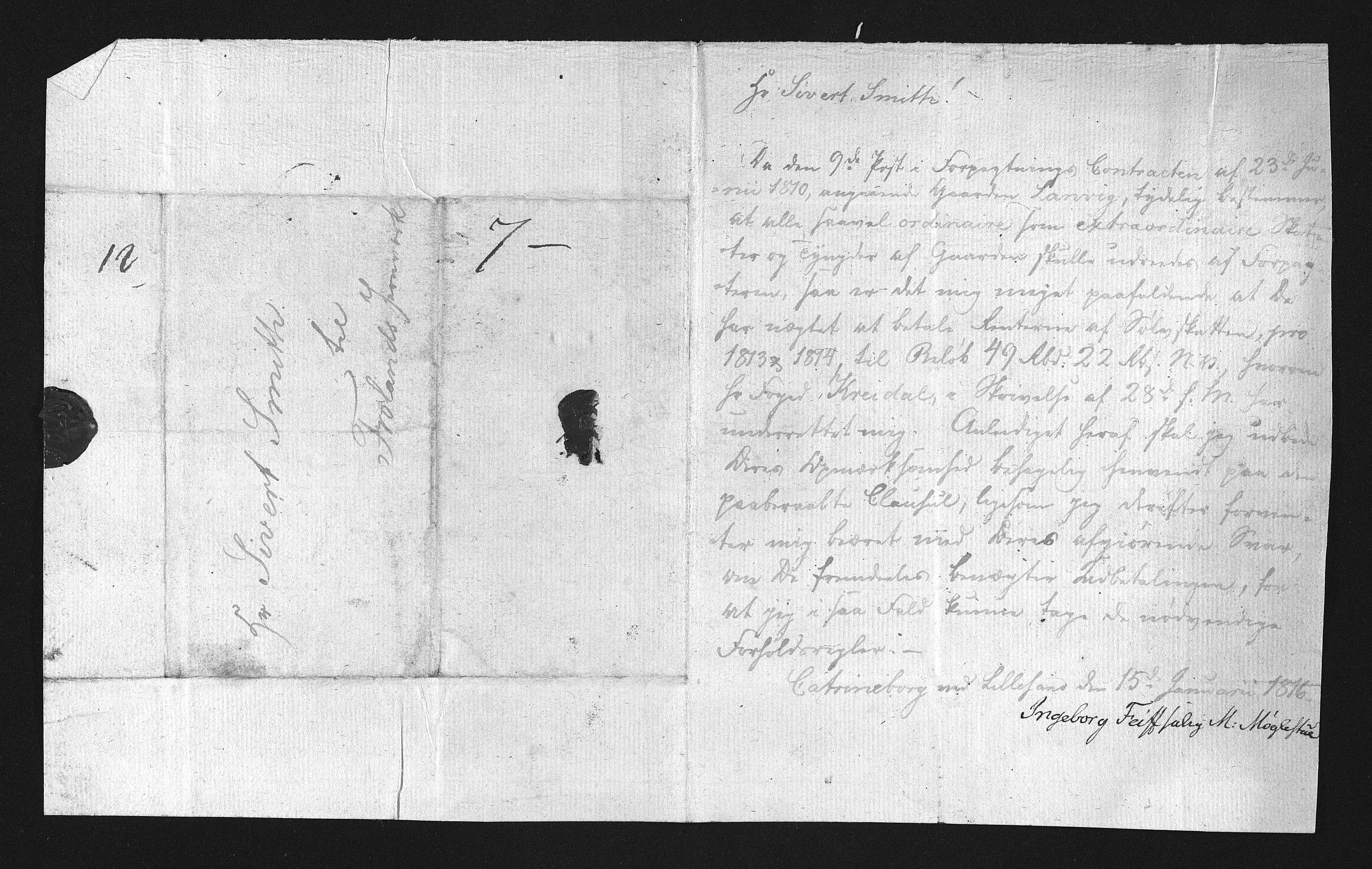 Froland Verk, AAKS/DA-1023/1/02/L0004: Innkomne brev, 1813-1817