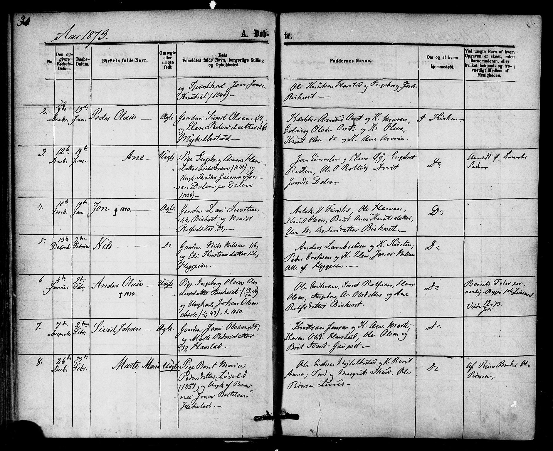 Ministerialprotokoller, klokkerbøker og fødselsregistre - Møre og Romsdal, AV/SAT-A-1454/584/L0966: Parish register (official) no. 584A06, 1869-1878, p. 30