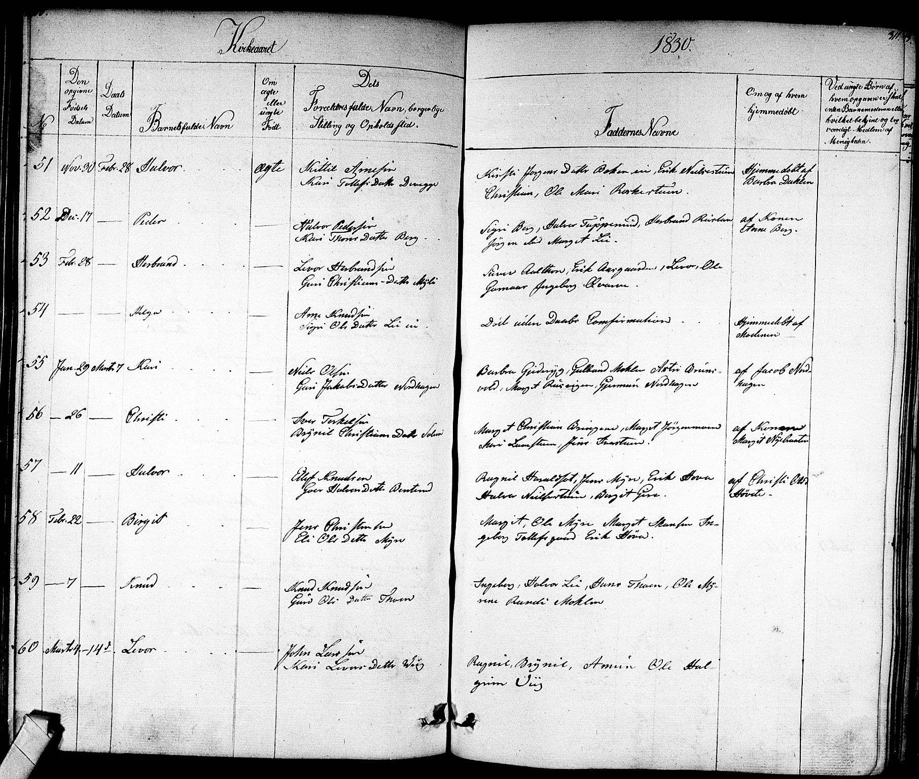 Nes kirkebøker, AV/SAKO-A-236/F/Fa/L0008: Parish register (official) no. 8, 1824-1834, p. 310-311