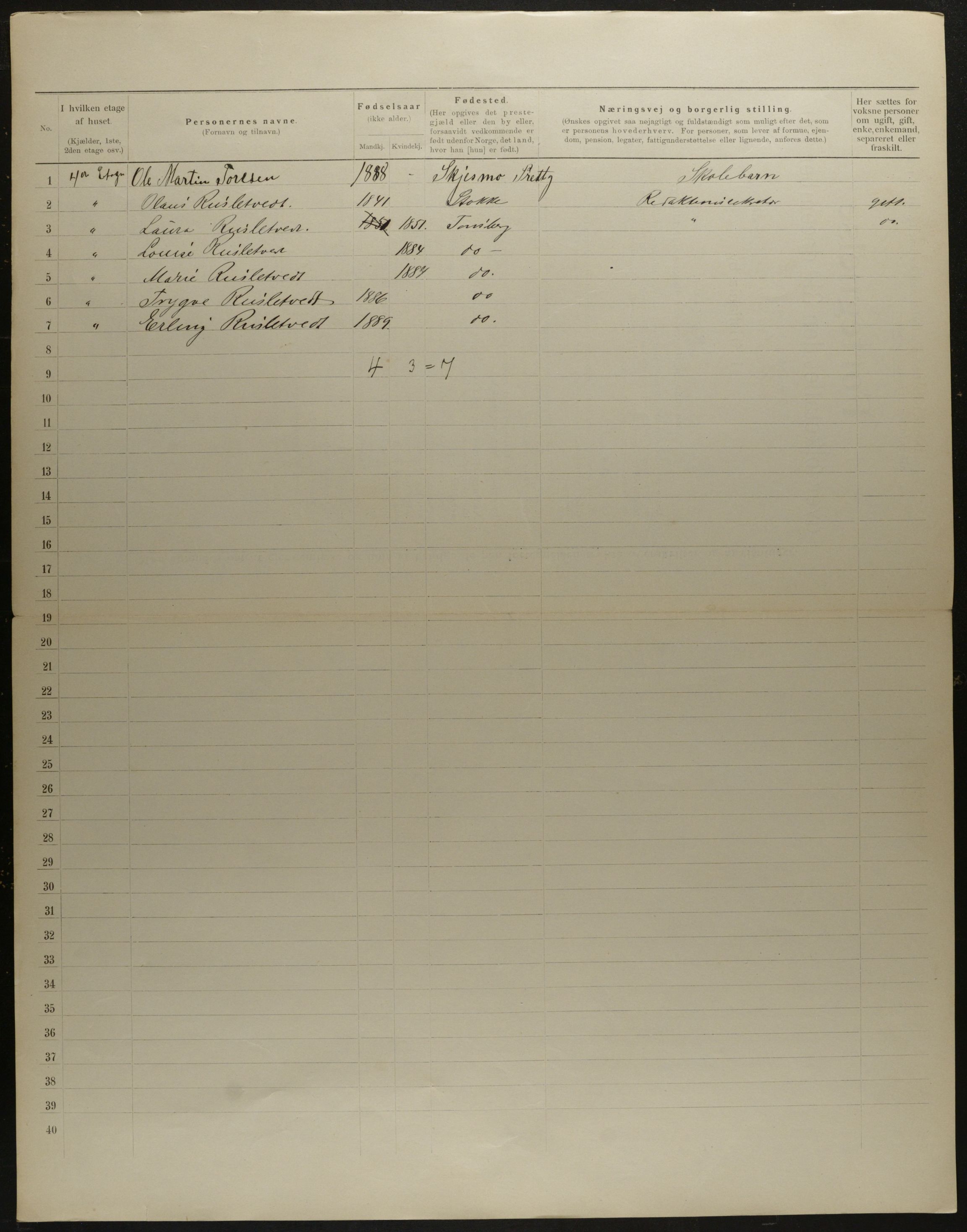 OBA, Municipal Census 1901 for Kristiania, 1901, p. 9758