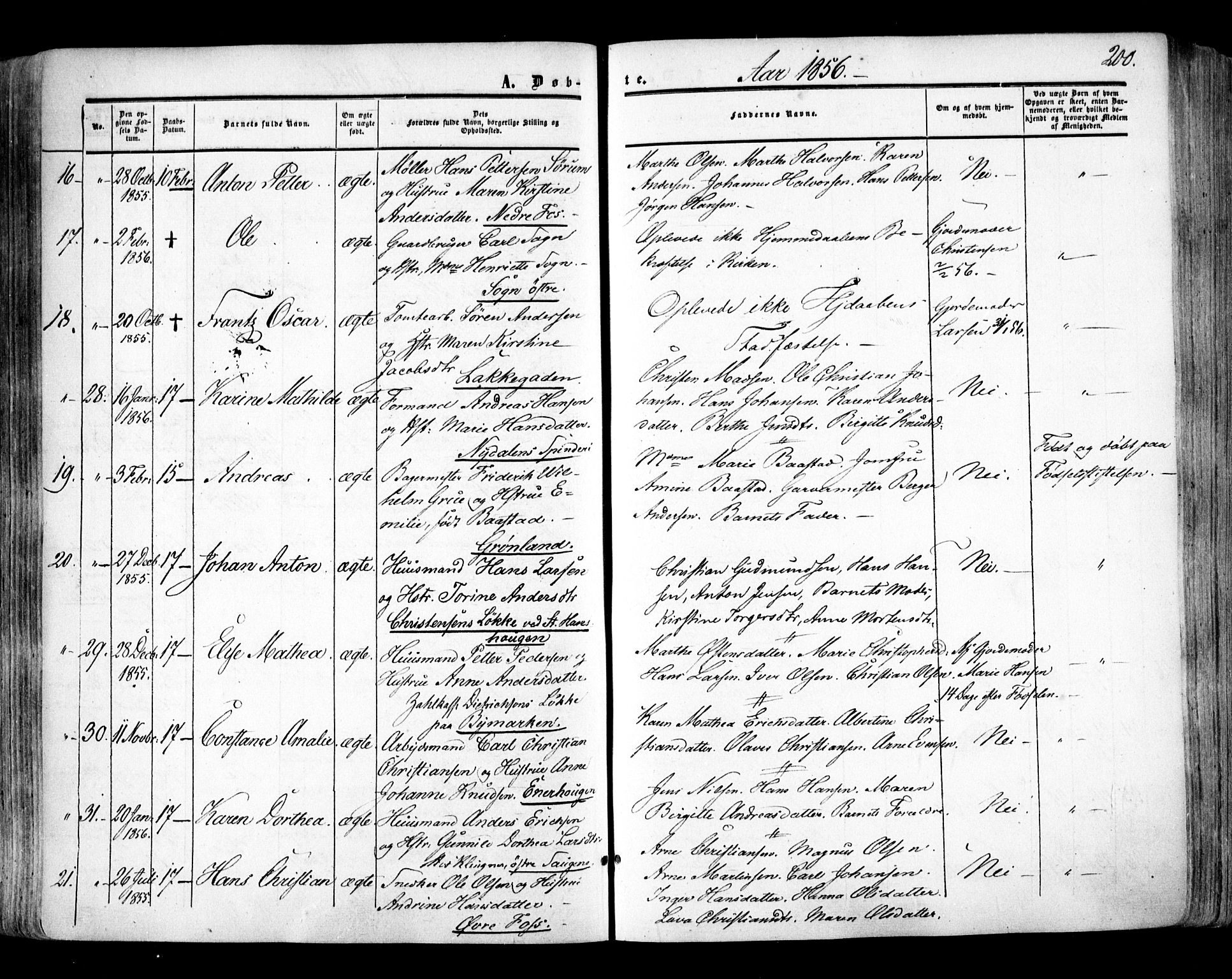 Aker prestekontor kirkebøker, SAO/A-10861/F/L0020: Parish register (official) no. 20, 1853-1857, p. 200