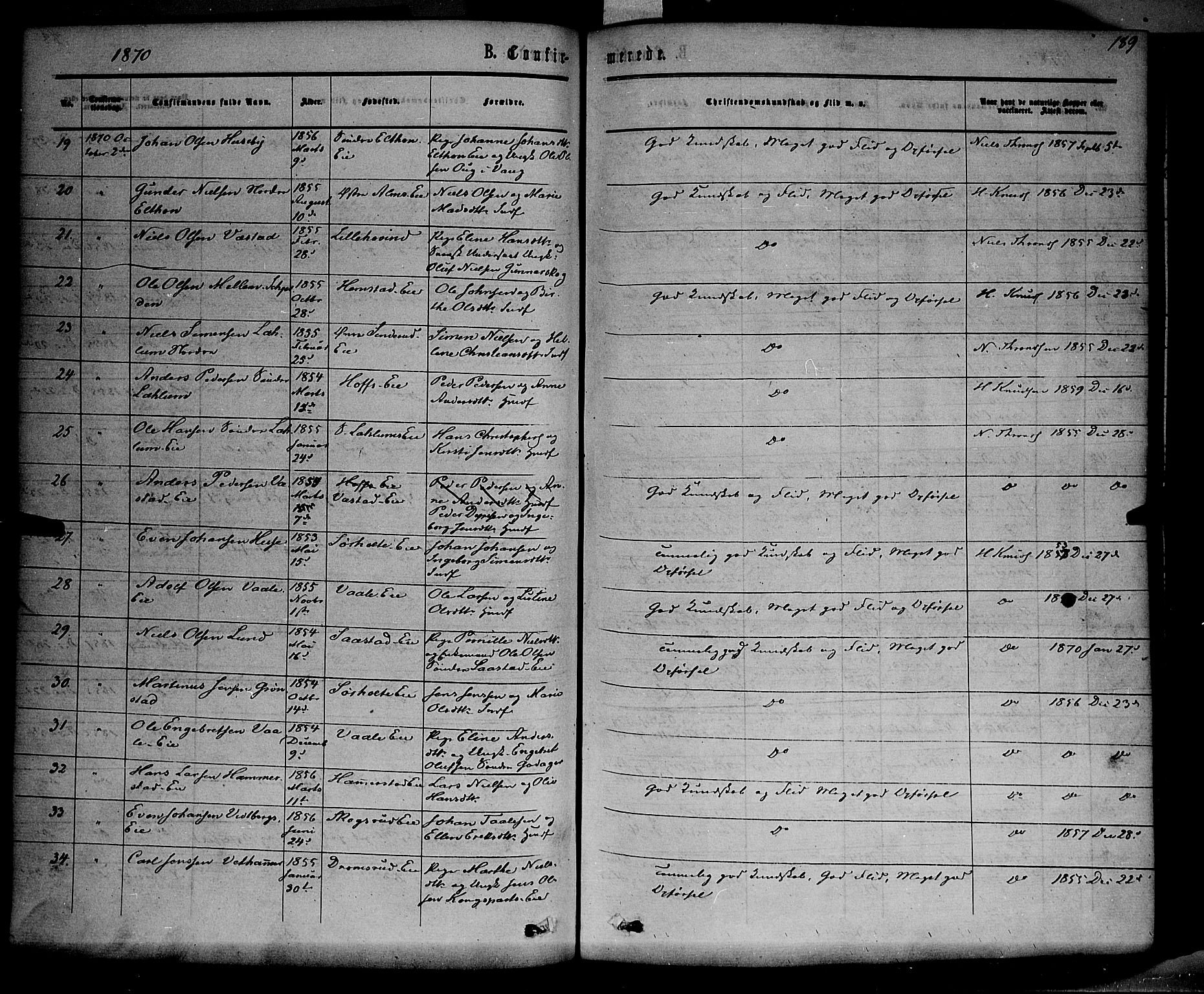 Stange prestekontor, AV/SAH-PREST-002/K/L0013: Parish register (official) no. 13, 1862-1879, p. 189