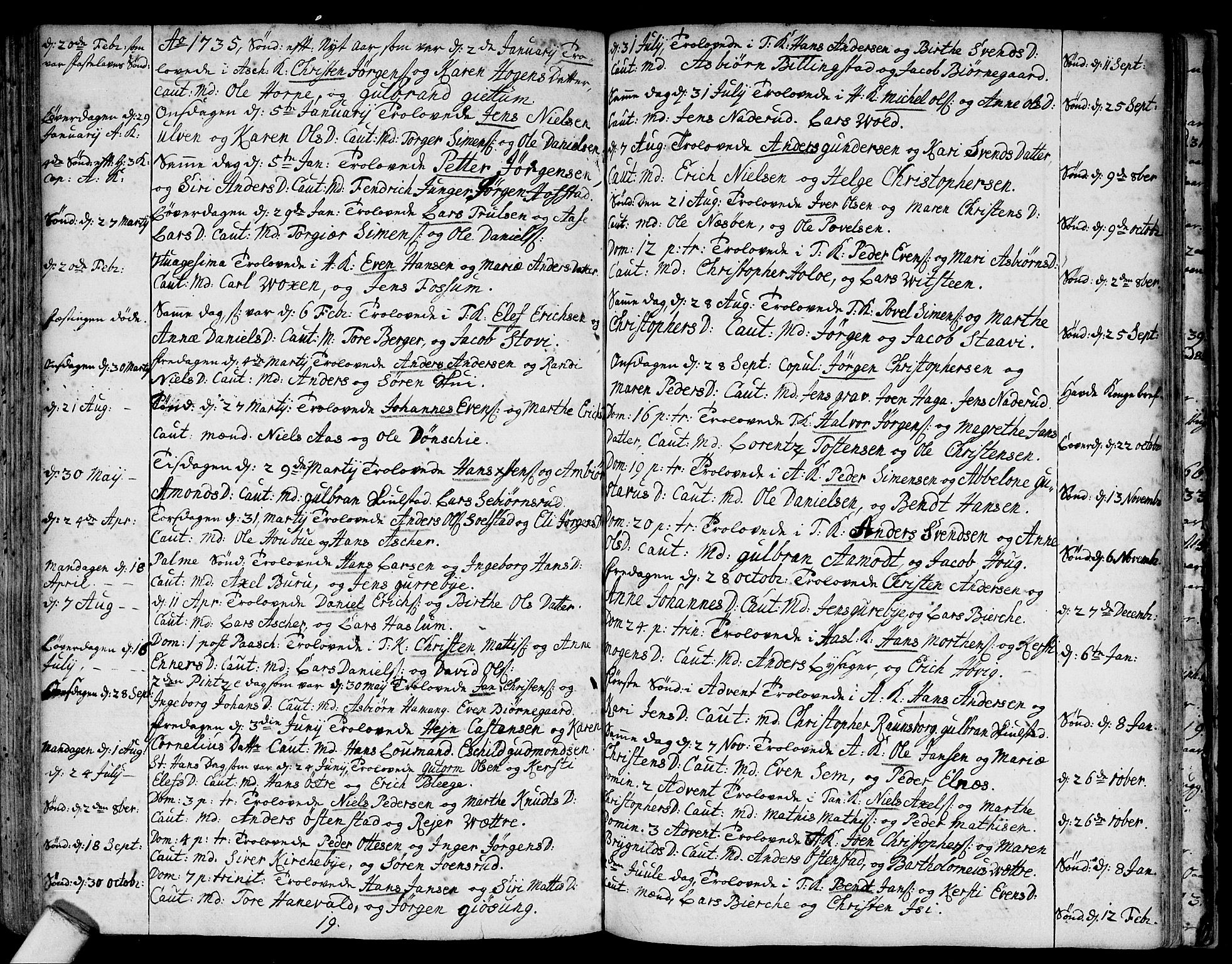 Asker prestekontor Kirkebøker, SAO/A-10256a/F/Fa/L0001: Parish register (official) no. I 1, 1726-1744, p. 86