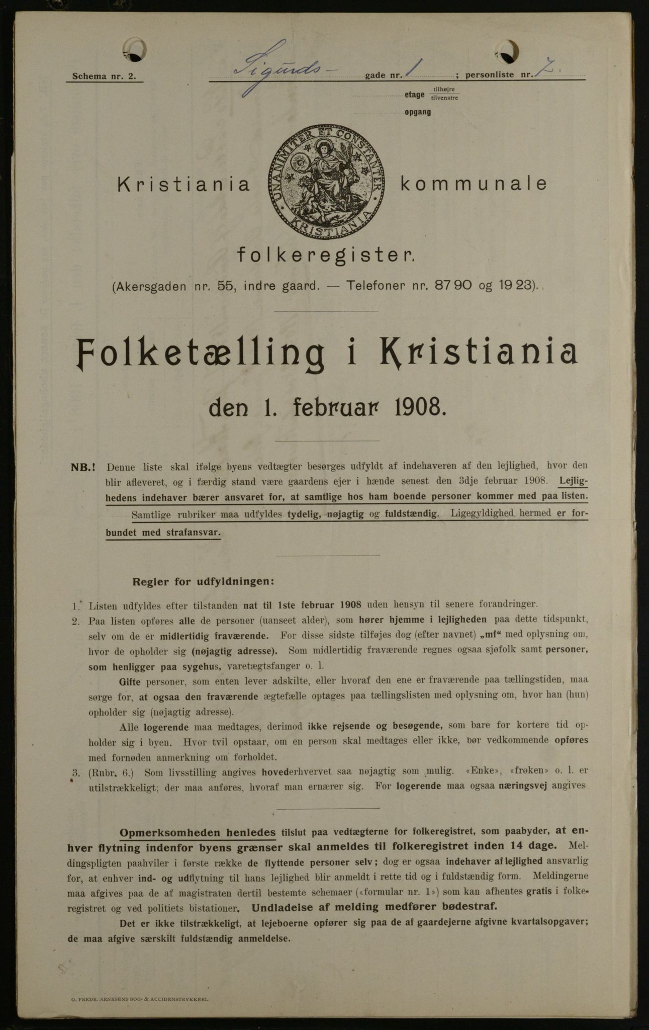 OBA, Municipal Census 1908 for Kristiania, 1908, p. 85327