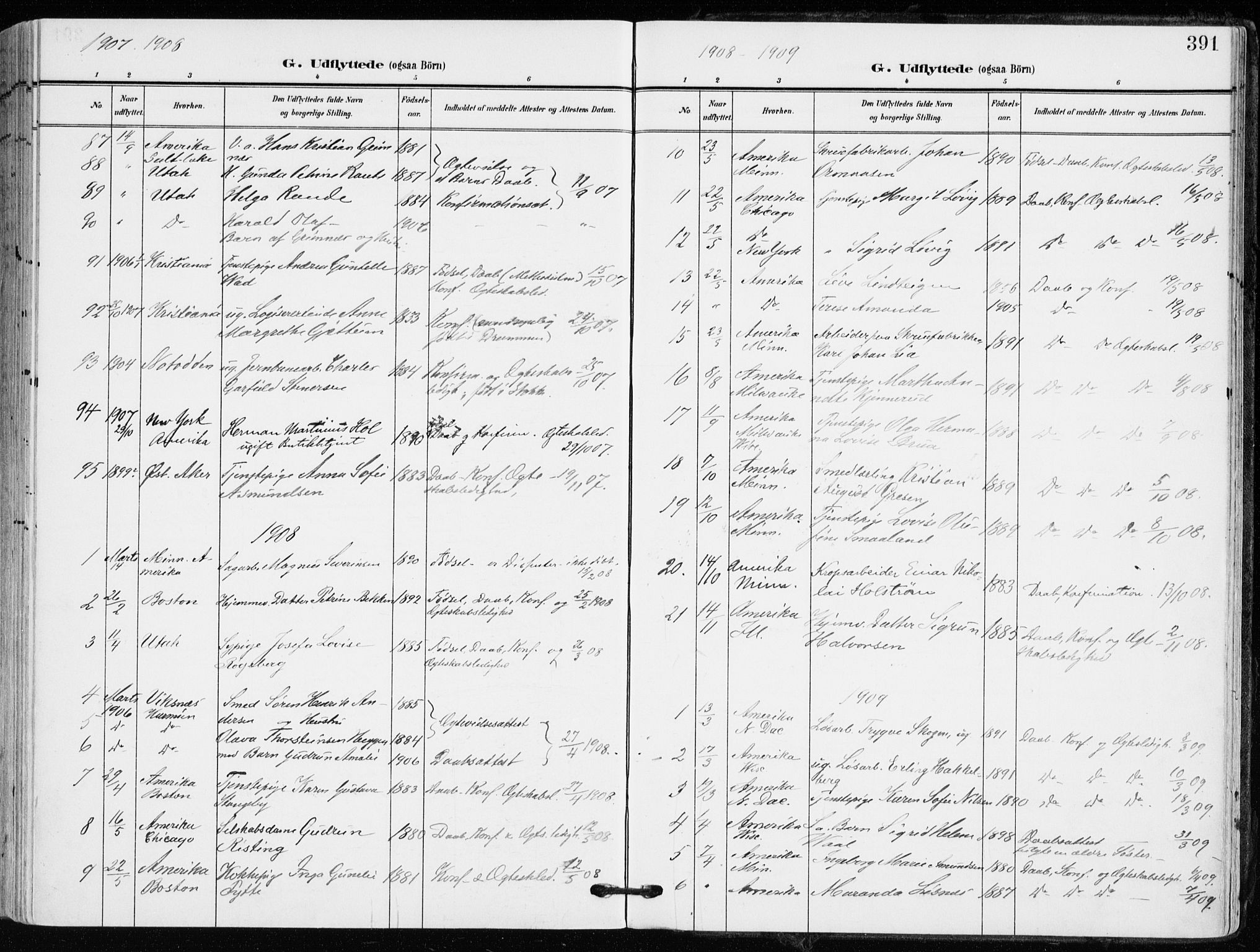 Kongsberg kirkebøker, SAKO/A-22/F/Fb/L0004: Parish register (official) no. II 4, 1906-1918, p. 391
