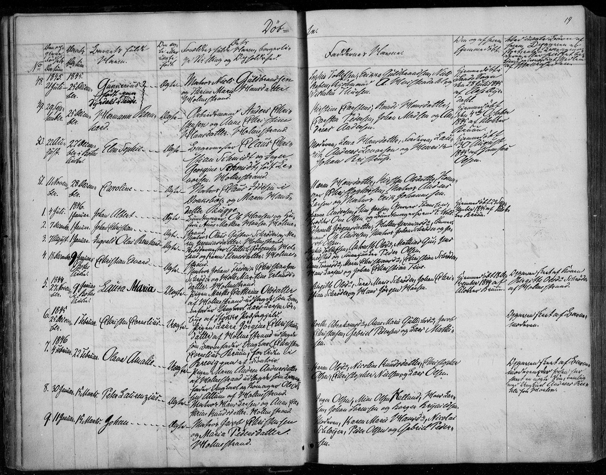 Holmestrand kirkebøker, SAKO/A-346/F/Fa/L0002: Parish register (official) no. 2, 1840-1866, p. 19
