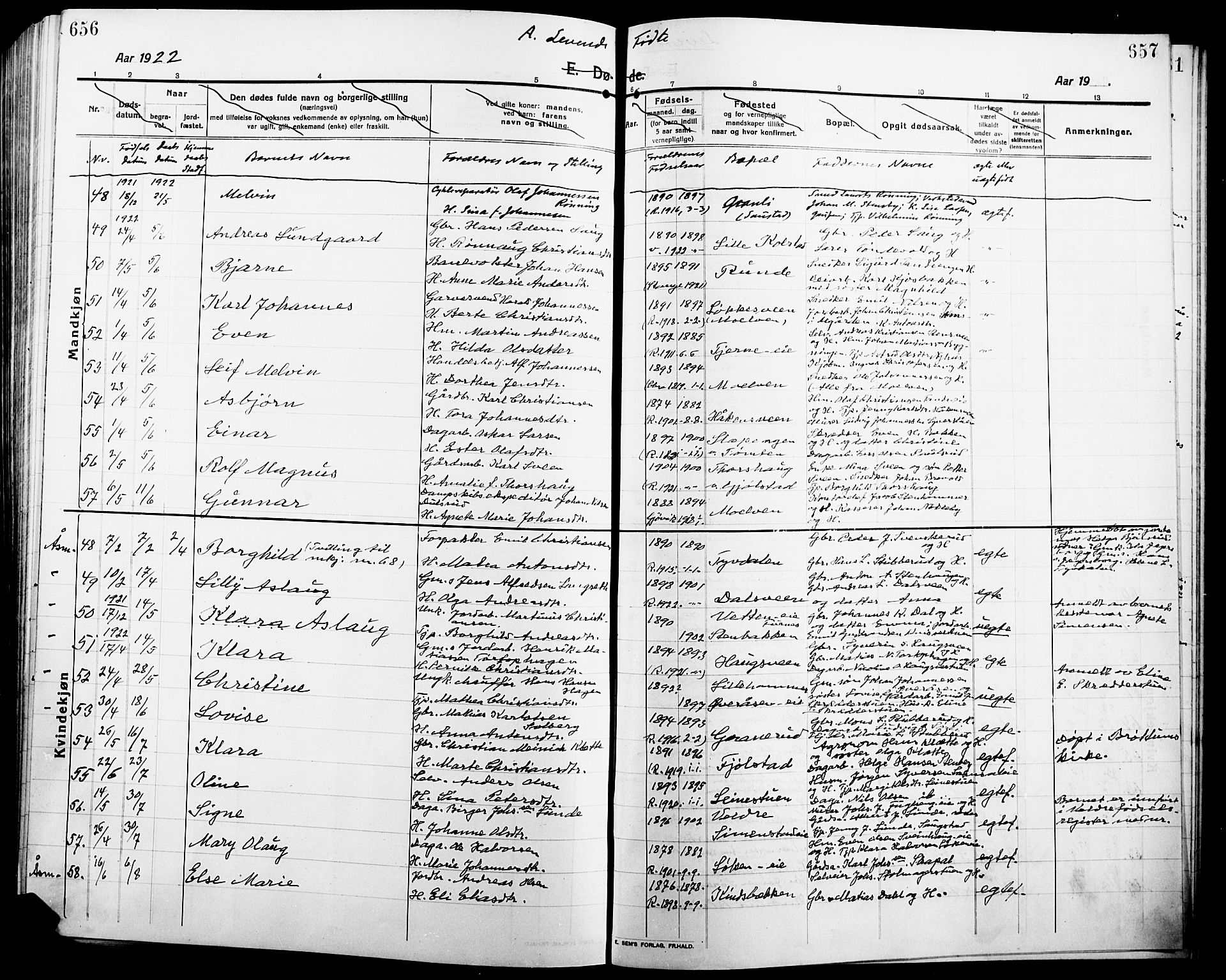 Ringsaker prestekontor, AV/SAH-PREST-014/L/La/L0018: Parish register (copy) no. 18, 1913-1922, p. 656-657