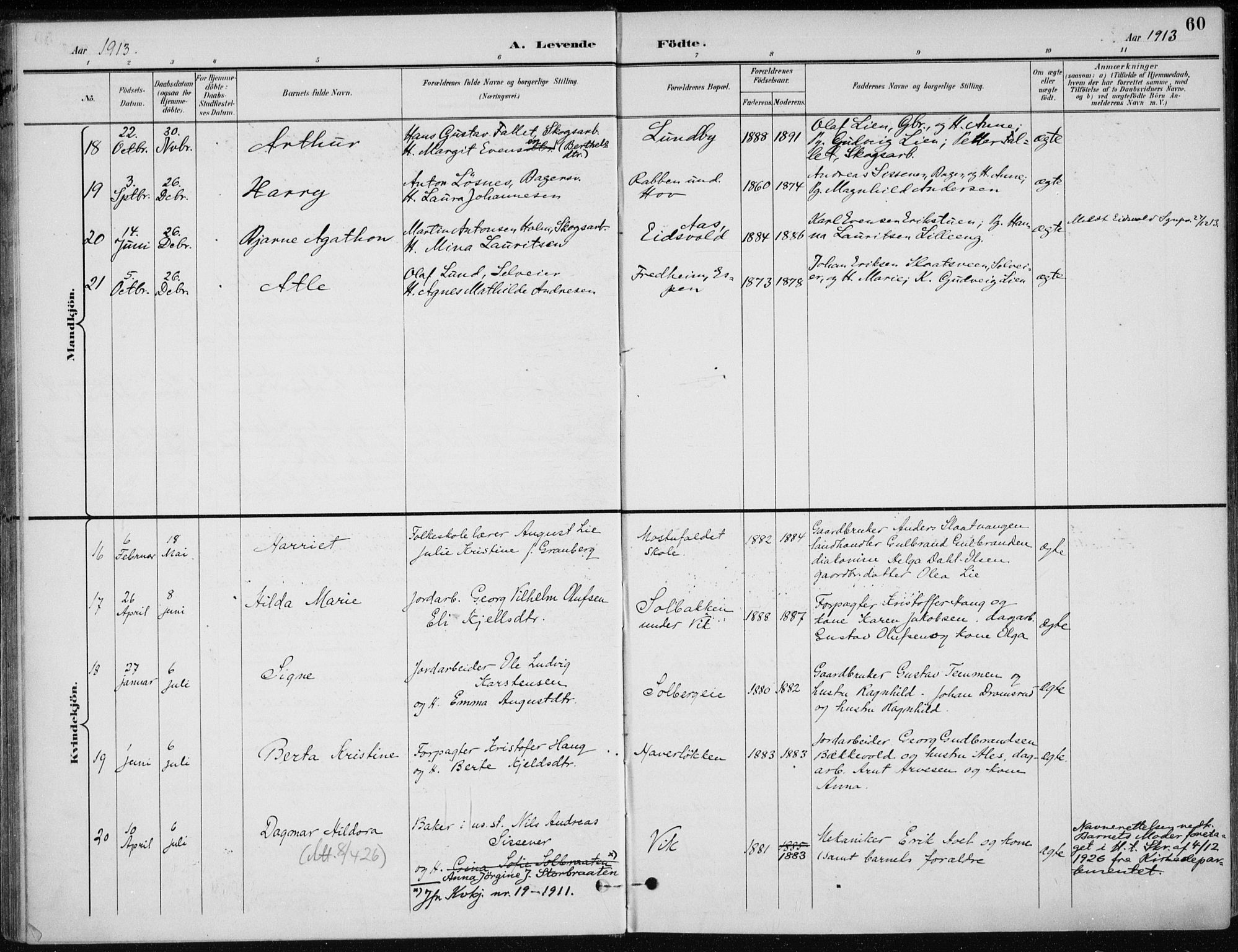 Stange prestekontor, AV/SAH-PREST-002/K/L0023: Parish register (official) no. 23, 1897-1920, p. 60