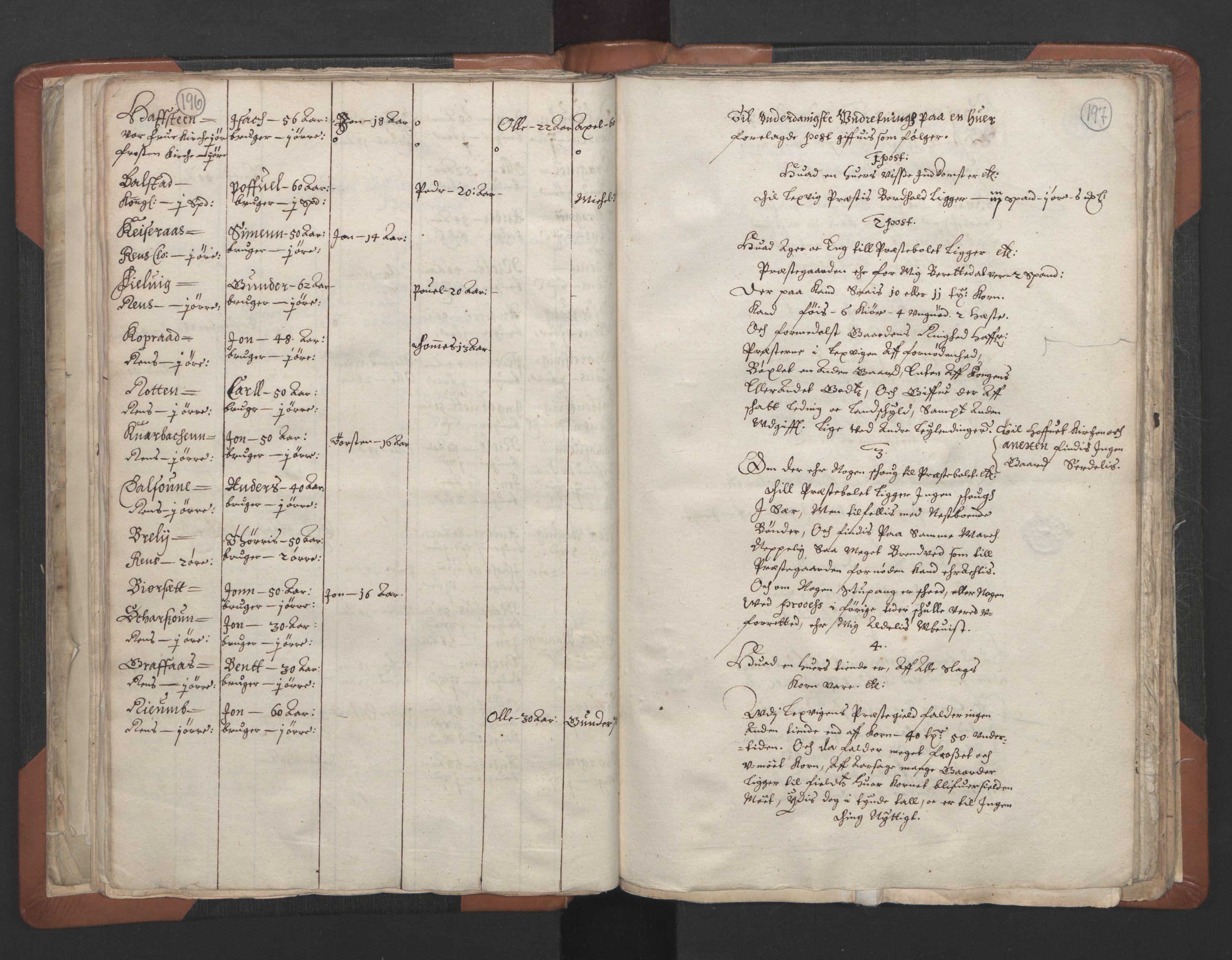 RA, Vicar's Census 1664-1666, no. 32: Innherad deanery, 1664-1666, p. 196-197