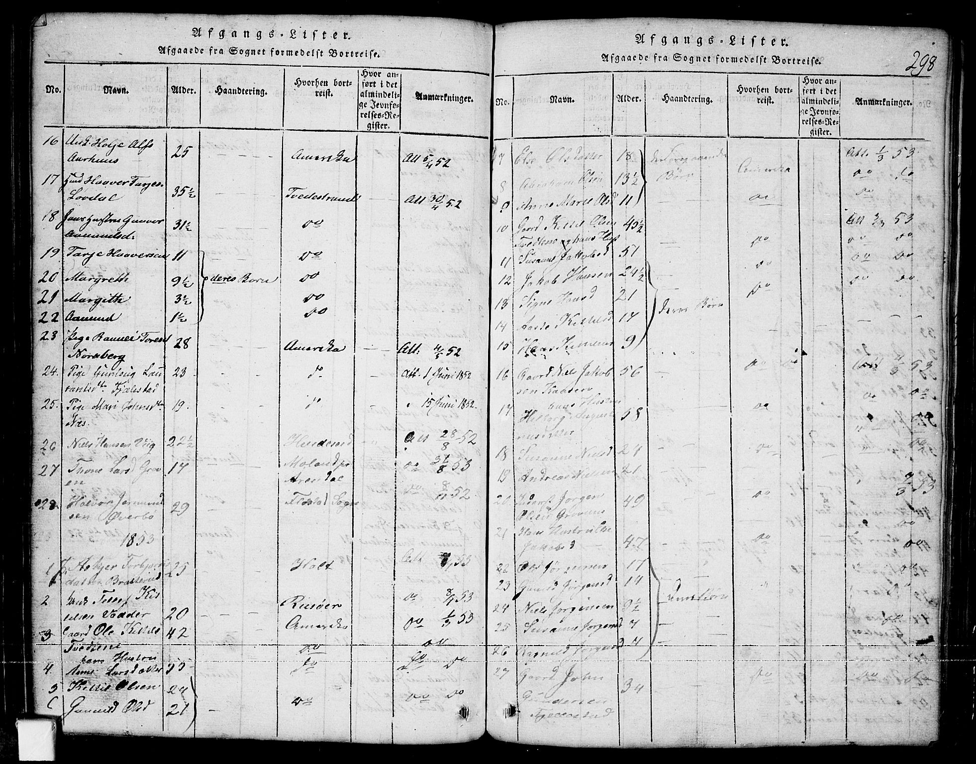 Nissedal kirkebøker, SAKO/A-288/G/Ga/L0001: Parish register (copy) no. I 1, 1814-1860, p. 298