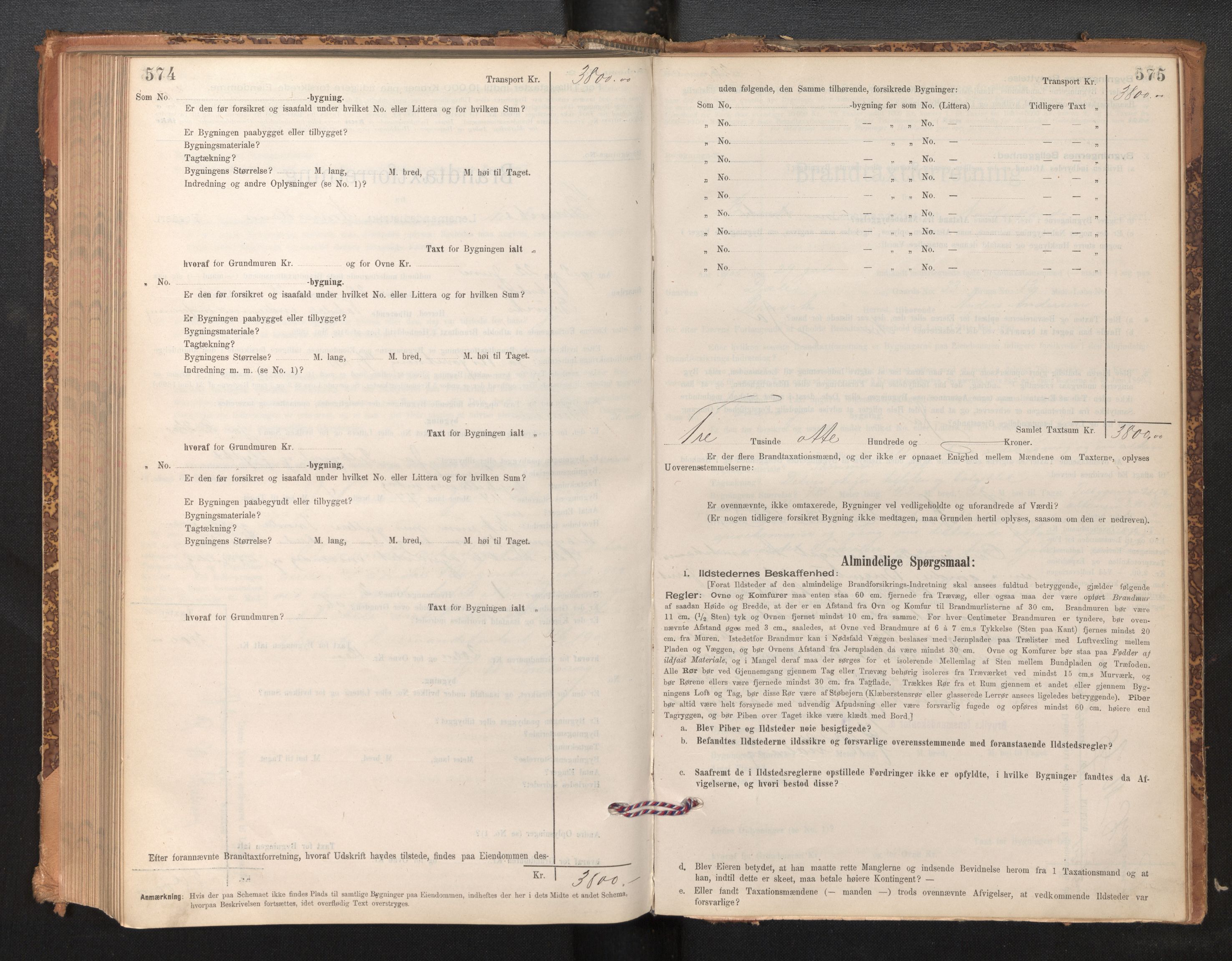 Lensmannen i Bruvik, AV/SAB-A-31301/0012/L0006: Branntakstprotokoll, skjematakst, 1894-1906, p. 574-575