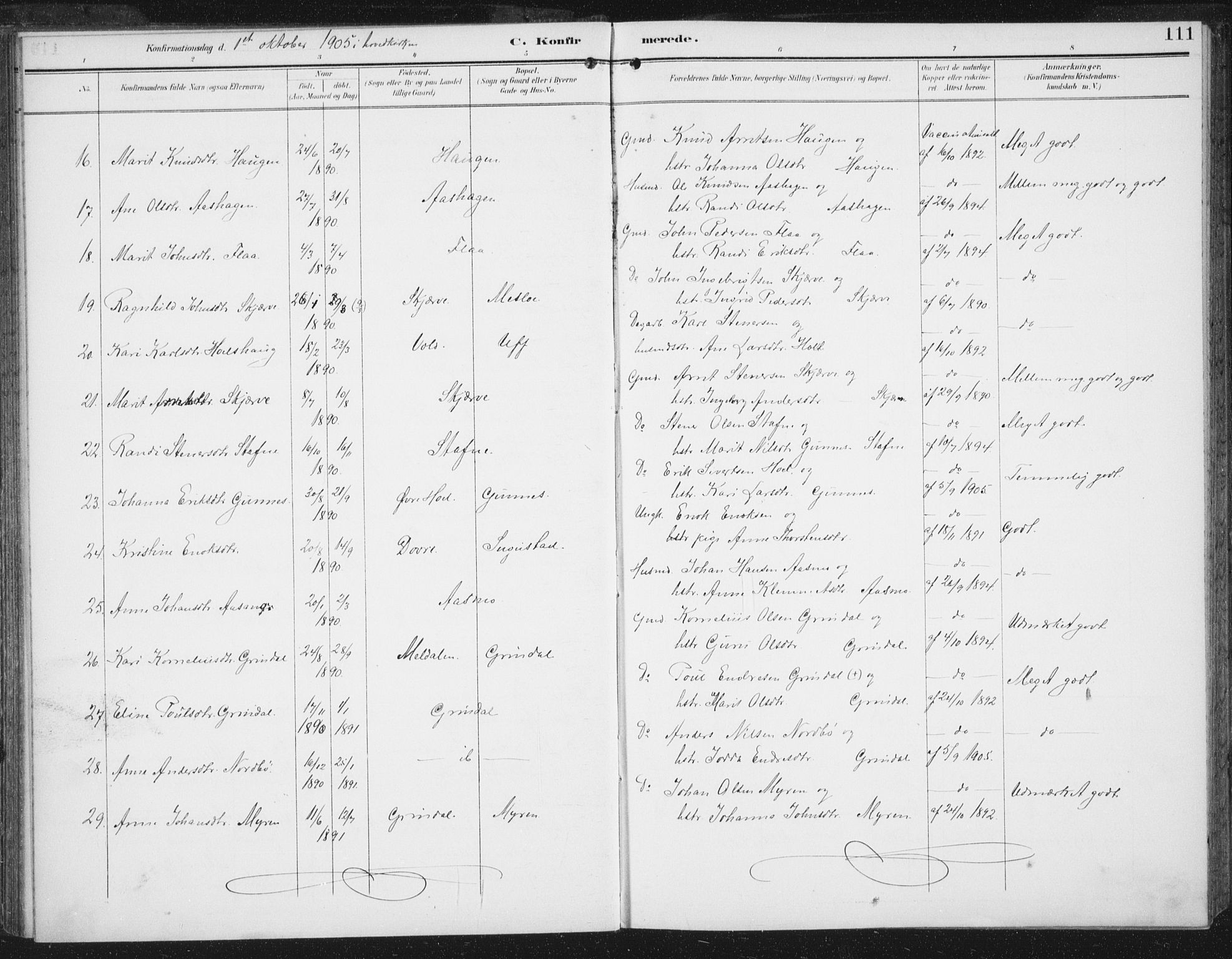 Ministerialprotokoller, klokkerbøker og fødselsregistre - Sør-Trøndelag, SAT/A-1456/674/L0872: Parish register (official) no. 674A04, 1897-1907, p. 111