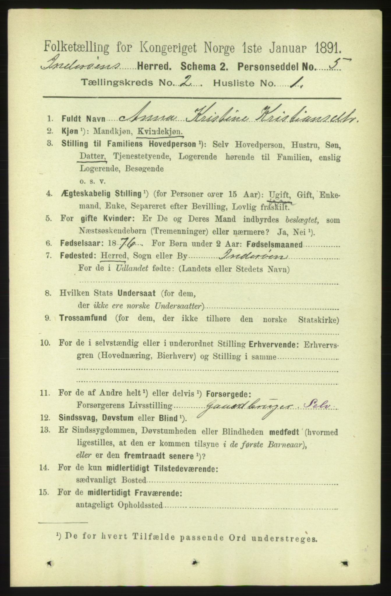 RA, 1891 census for 1729 Inderøy, 1891, p. 1293