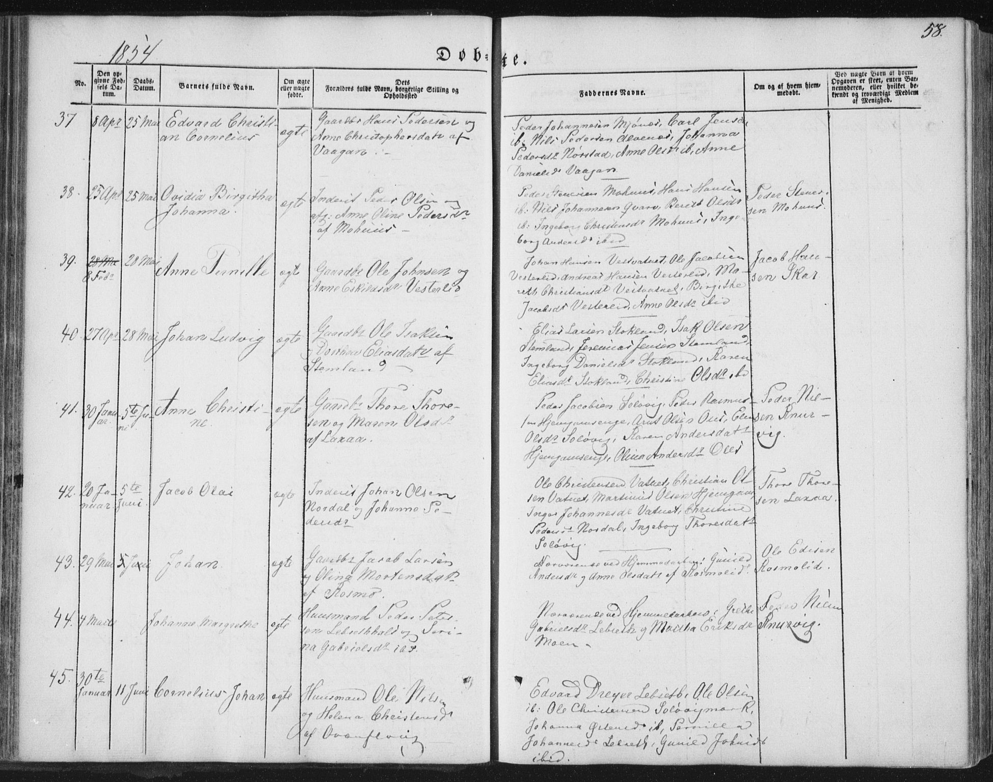 Ministerialprotokoller, klokkerbøker og fødselsregistre - Nordland, AV/SAT-A-1459/852/L0738: Parish register (official) no. 852A08, 1849-1865, p. 58