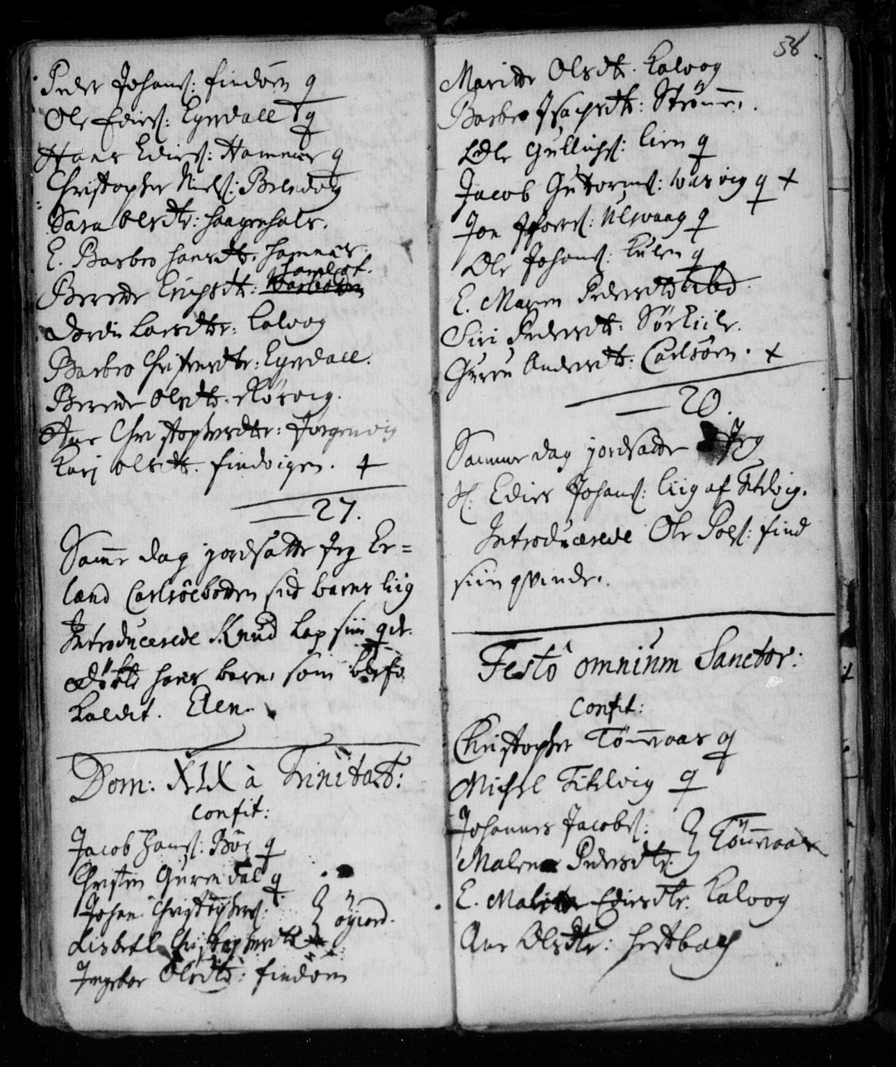 Ministerialprotokoller, klokkerbøker og fødselsregistre - Nordland, AV/SAT-A-1459/859/L0840: Parish register (official) no. 859A00, 1708-1738, p. 58