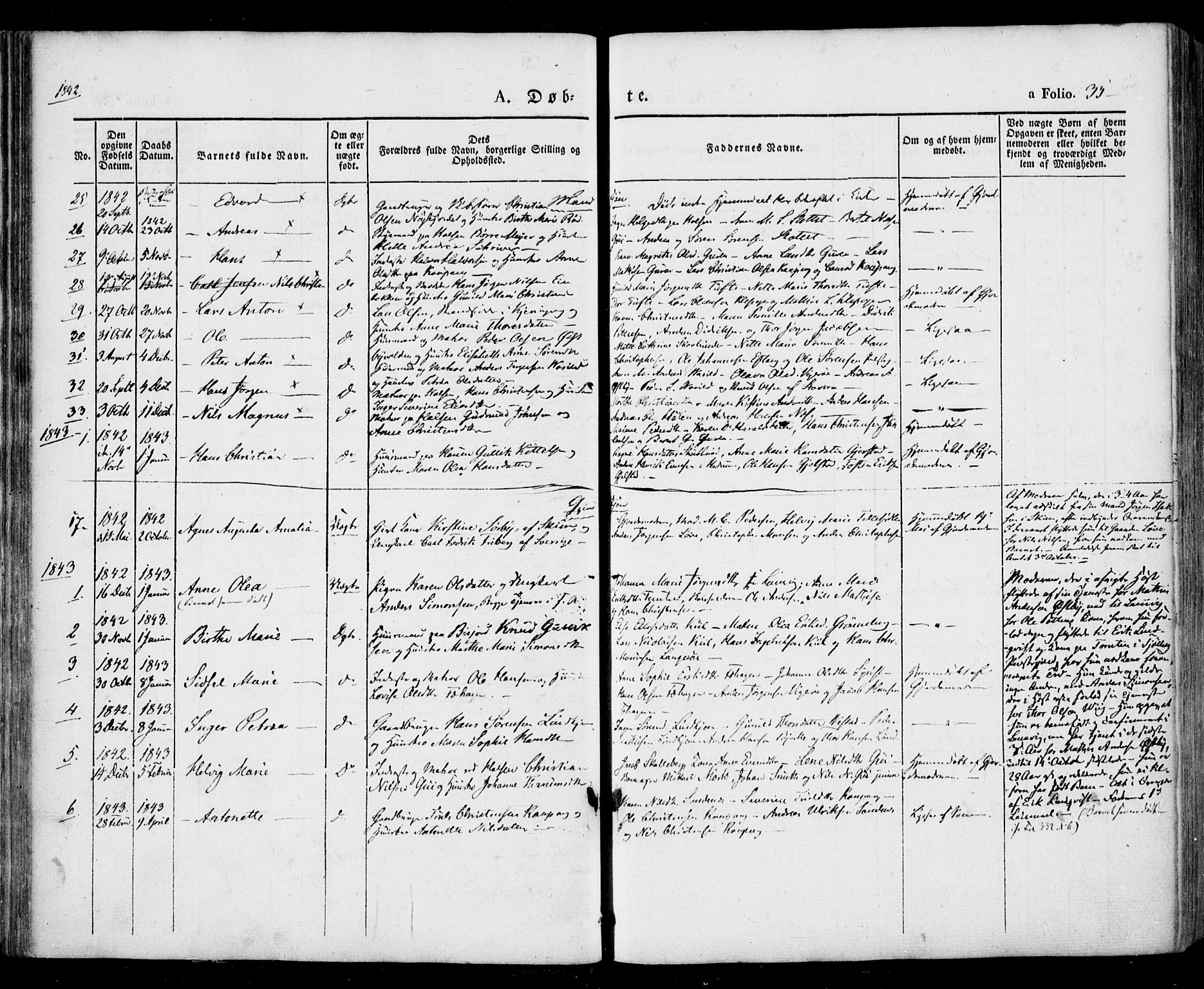 Tjølling kirkebøker, SAKO/A-60/F/Fa/L0006: Parish register (official) no. 6, 1835-1859, p. 35