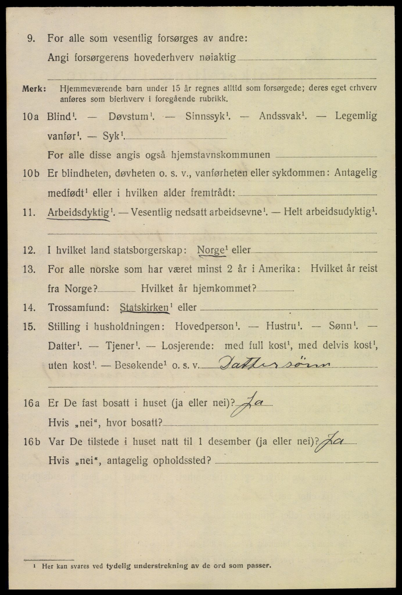 SAK, 1920 census for Mandal, 1920, p. 3286