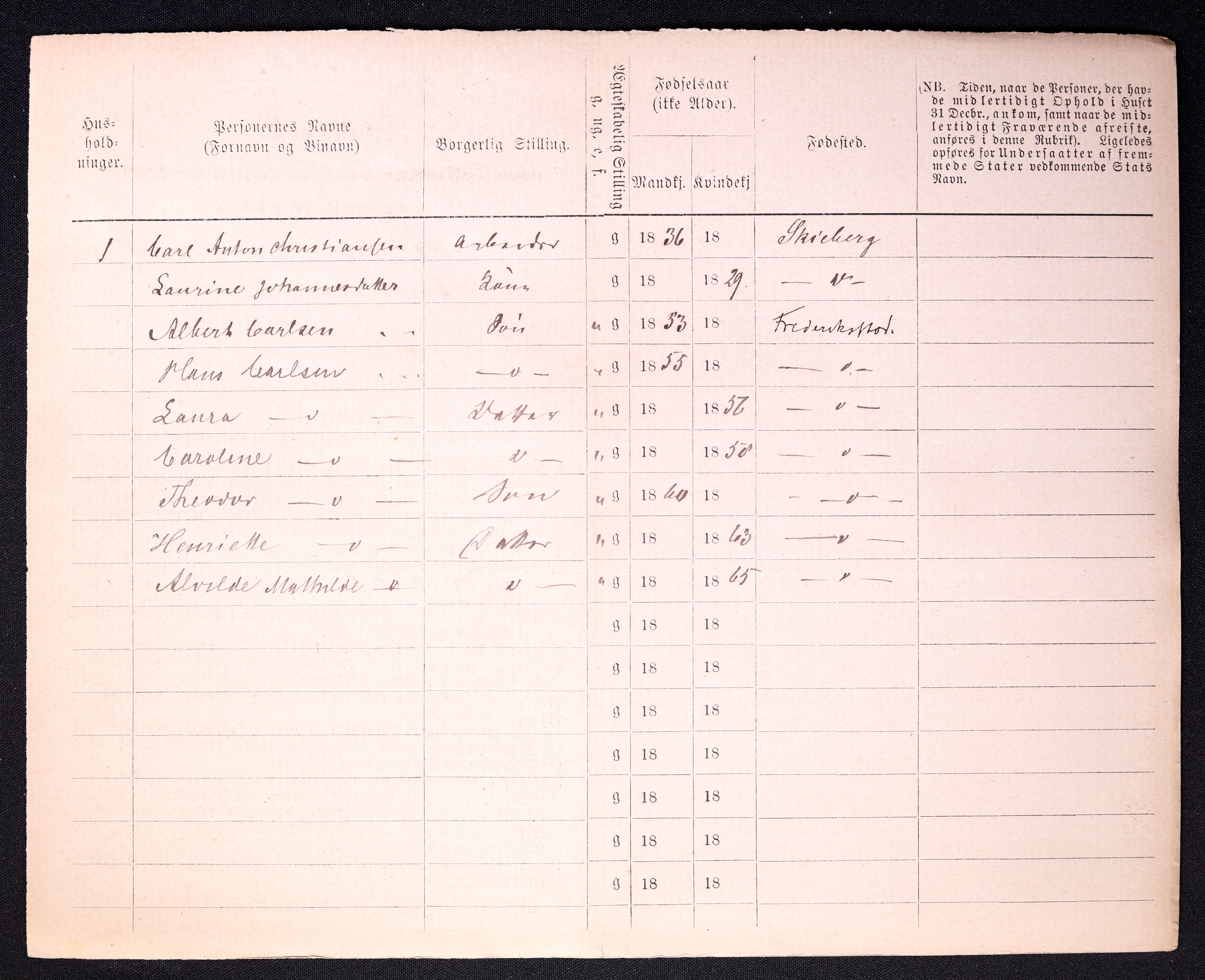 RA, 1870 census for 0103 Fredrikstad, 1870, p. 1630