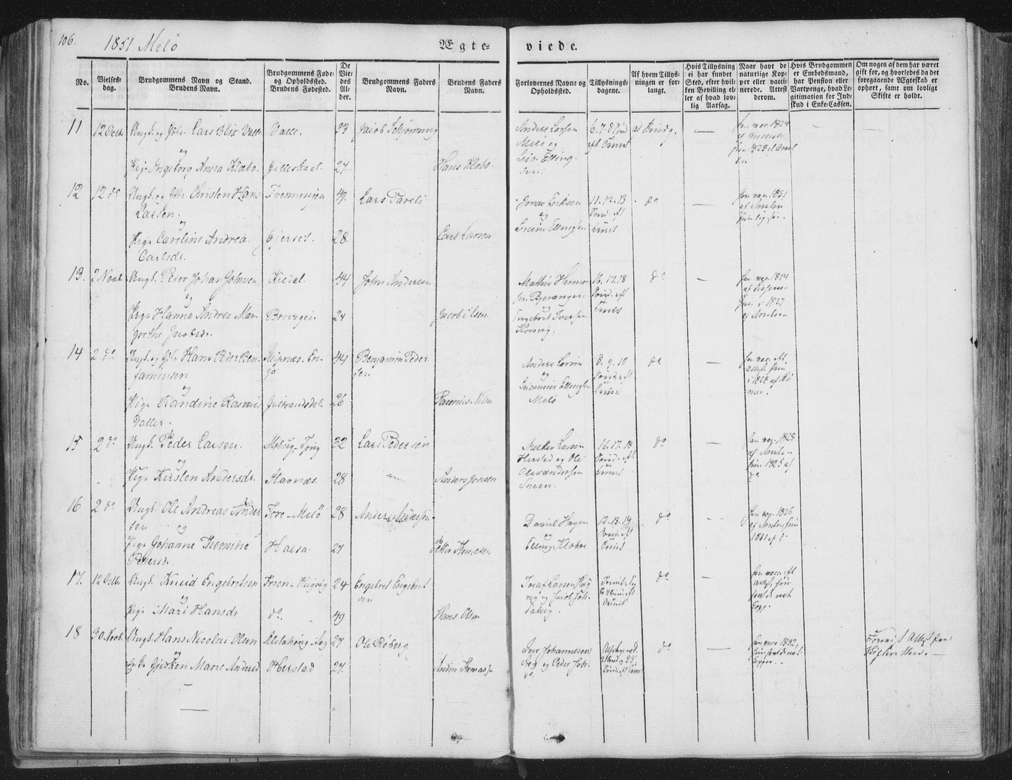 Ministerialprotokoller, klokkerbøker og fødselsregistre - Nordland, SAT/A-1459/841/L0604: Parish register (official) no. 841A09 /2, 1845-1862, p. 106